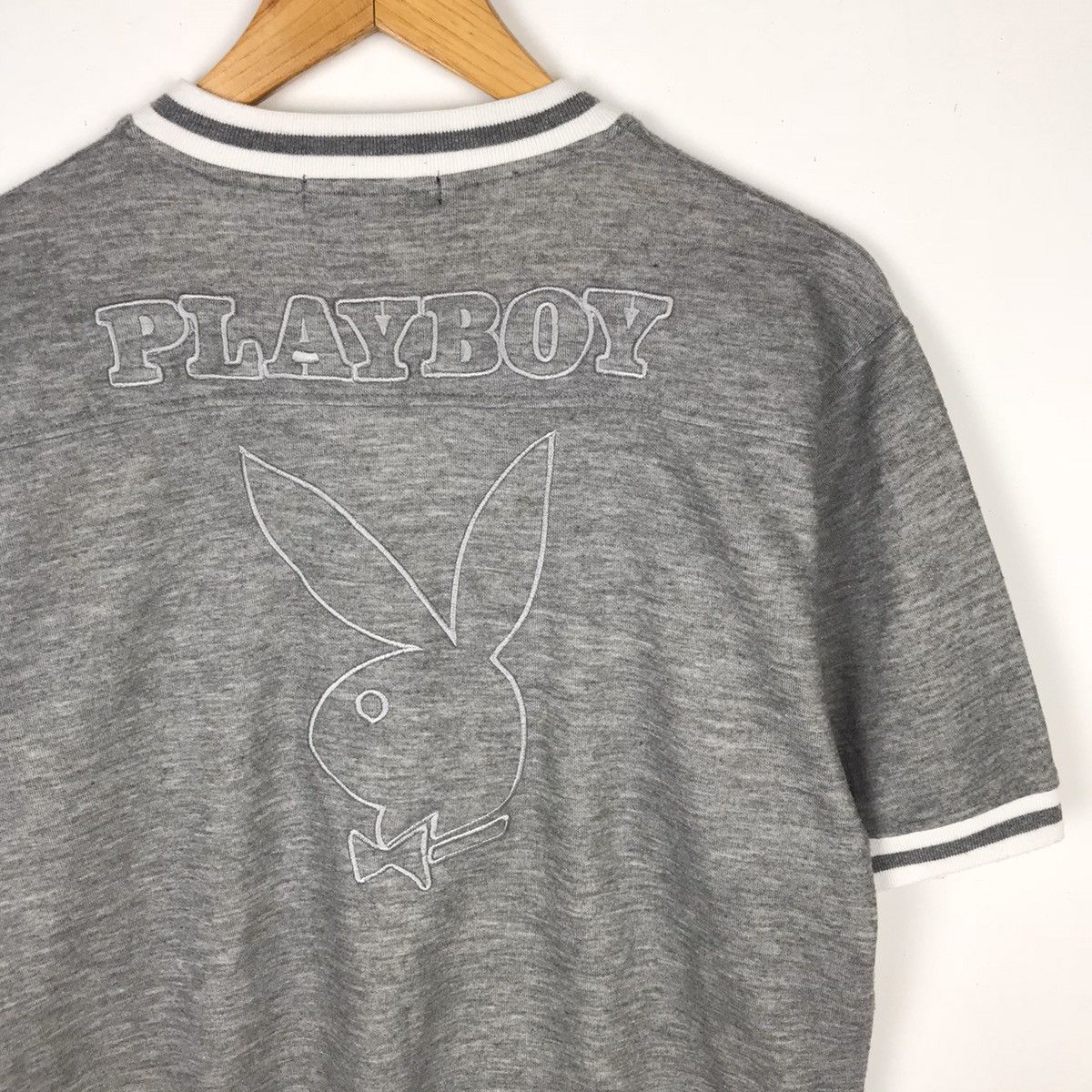 Playboy × Vintage Vintage 90s Playboy Big Bunny Logo T Shirt Size US L / EU 52-54 / 3 - 3 Thumbnail