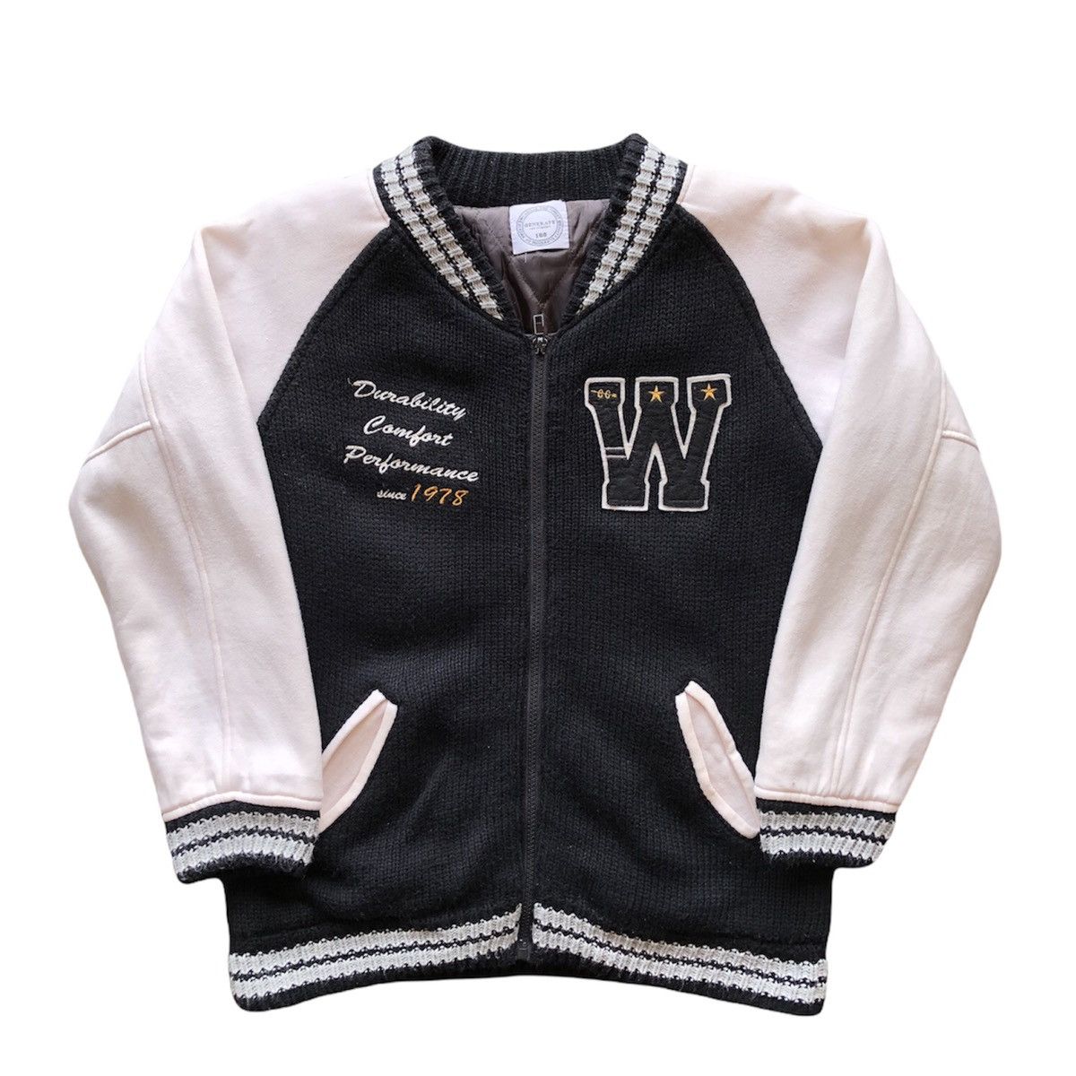 Japanese Brand Vintage Varsity Jacket Zipper Style Jacket Knit Fabric Size US S / EU 44-46 / 1 - 1 Thumbnail