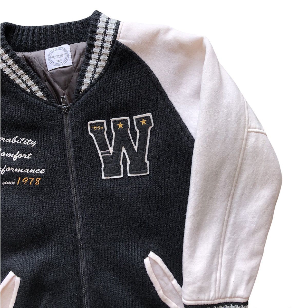 Japanese Brand Vintage Varsity Jacket Zipper Style Jacket Knit Fabric Size US S / EU 44-46 / 1 - 3 Thumbnail