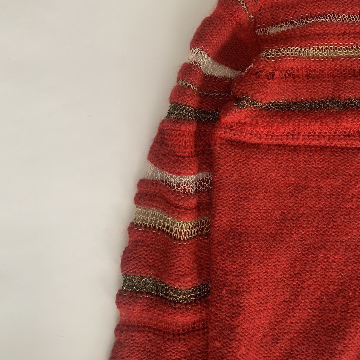 Nozomi Ishiguro Nozomi Ishiguro A/W11 Distressed Oversize Stripe V-Neck Knit Size US M / EU 48-50 / 2 - 7 Thumbnail