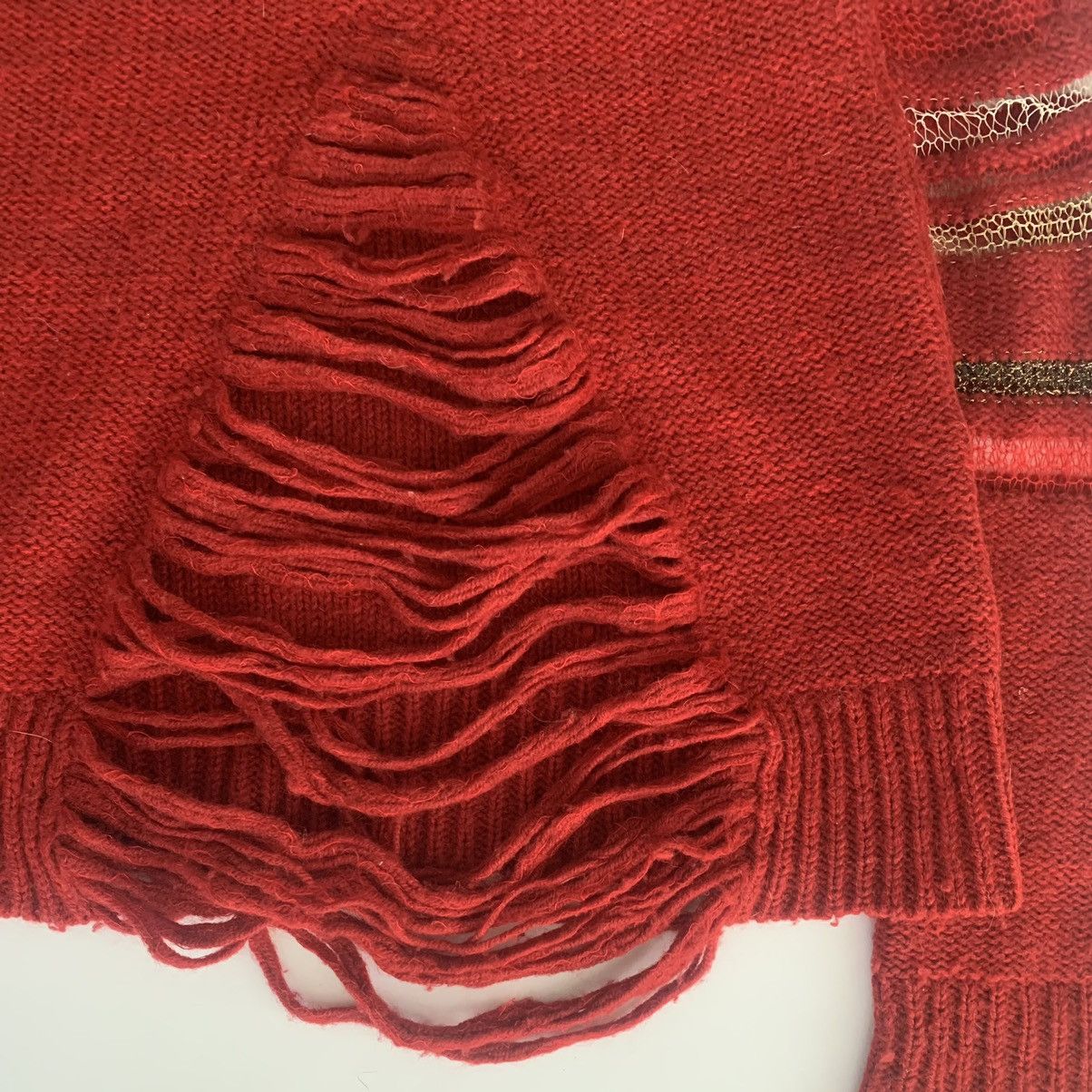 Nozomi Ishiguro Nozomi Ishiguro A/W11 Distressed Oversize Stripe V-Neck Knit Size US M / EU 48-50 / 2 - 5 Thumbnail