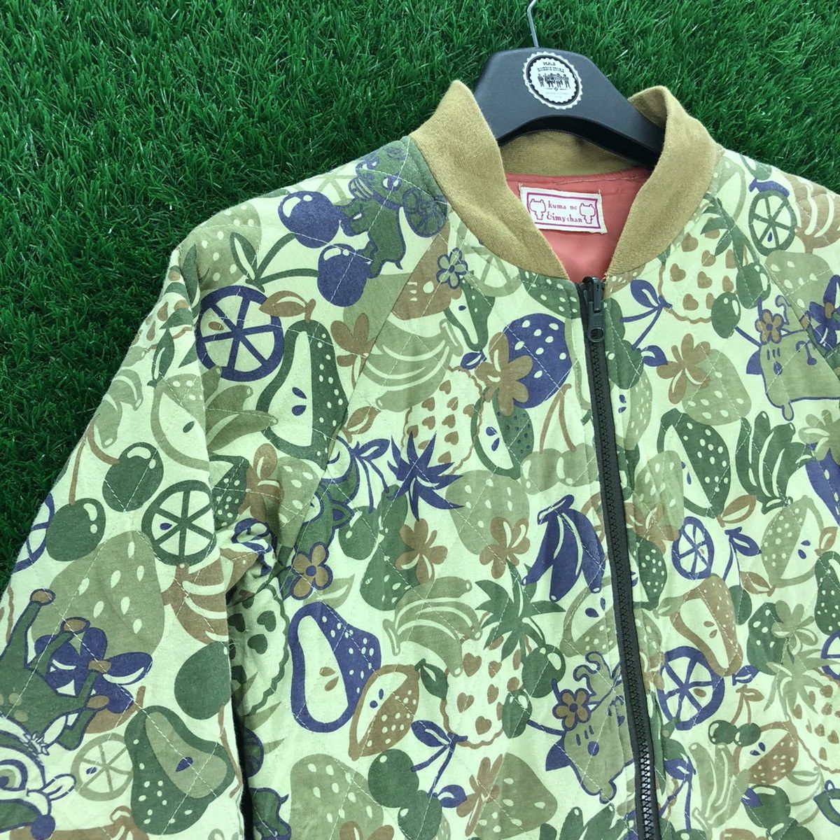 Japanese Brand Vintage Fullprint Quilted Bomber Style Jacket by Jimy Chan Size US XS / EU 42 / 0 - 2 Thumbnail