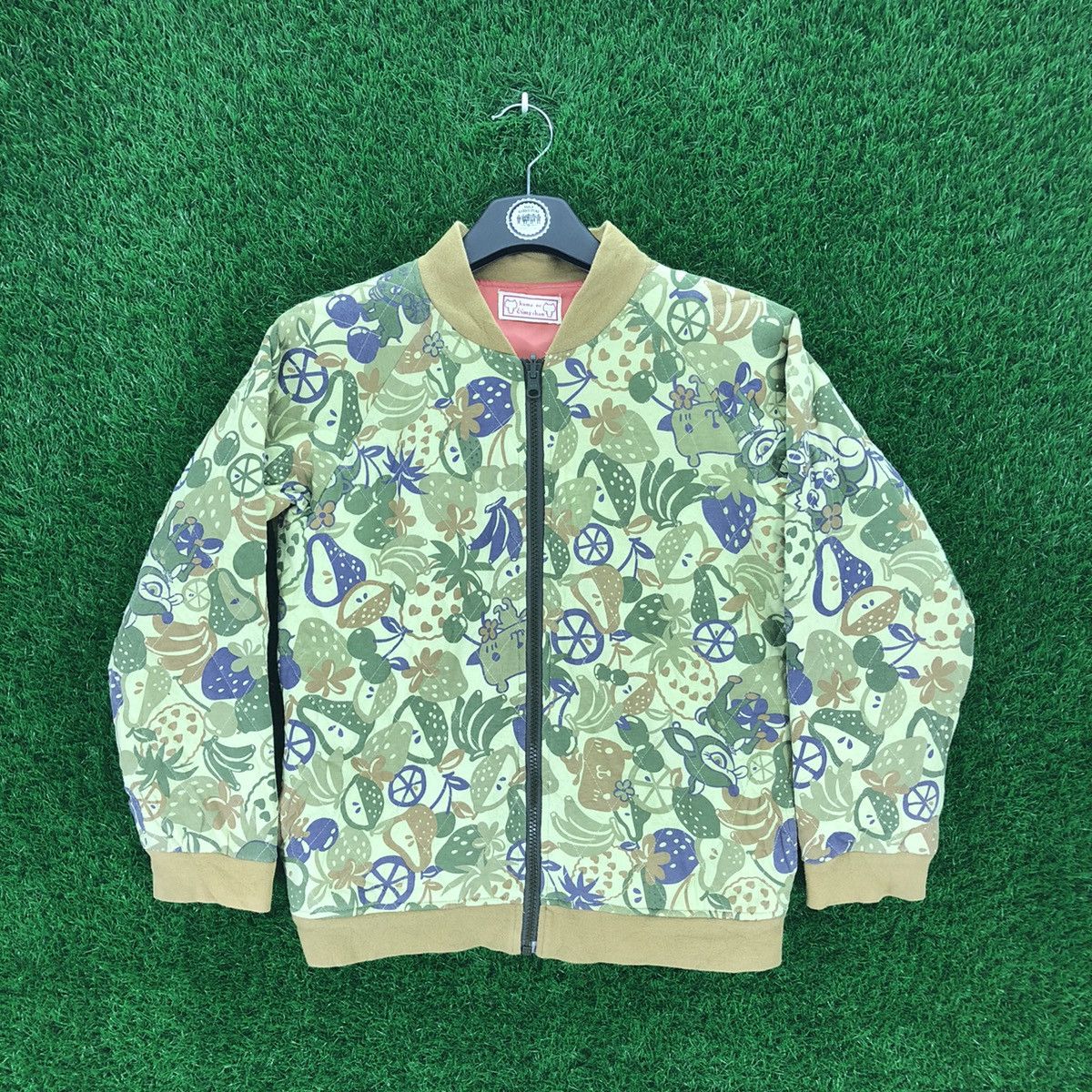 image of Bomber Jacket x Print All Over Me Vintage Fullprint Quilted Bomber Style Jacket By Jimy Chan (Size 
