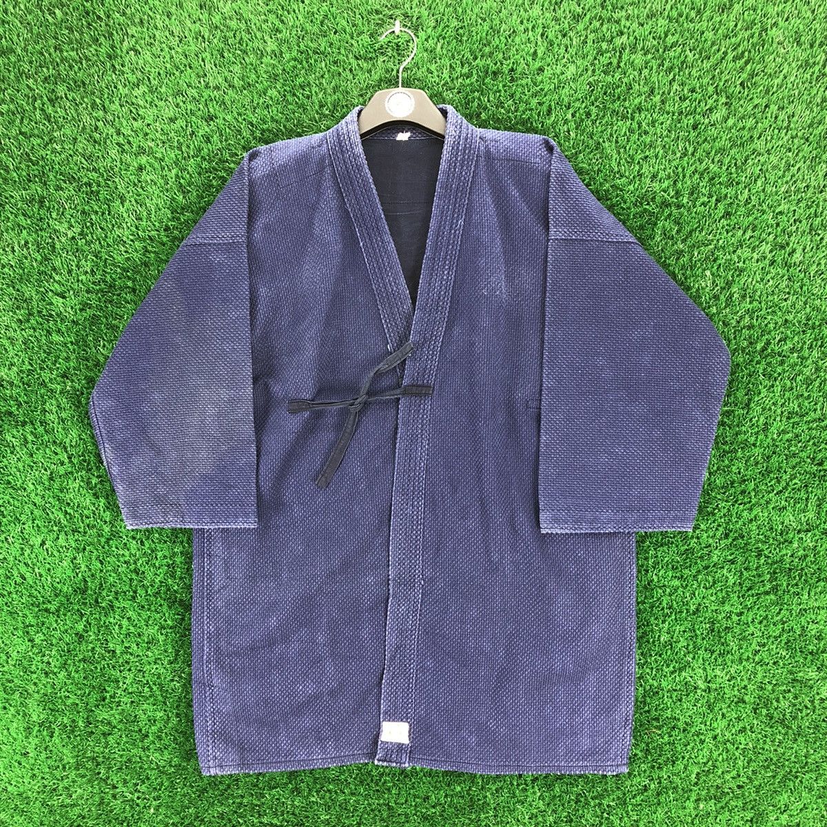 image of Kimono Japan Dragon x Vintage Kimono Japan Kendo Fabric Blue Indigo in Indigo Blue (Size Medium)