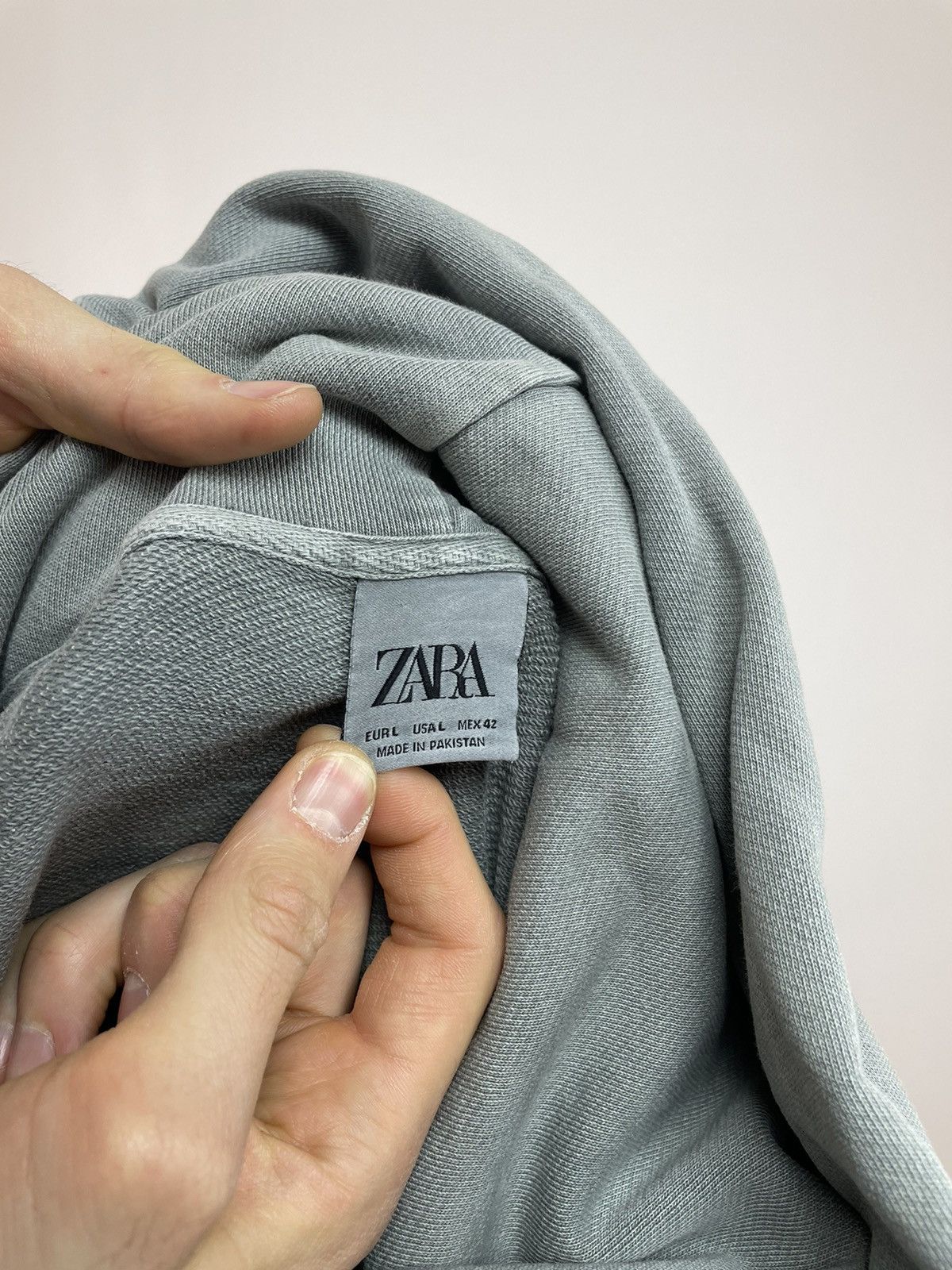 Zara ZARA Mens Hoodie washed grey size Large Size US L / EU 52-54 / 3 - 12 Thumbnail