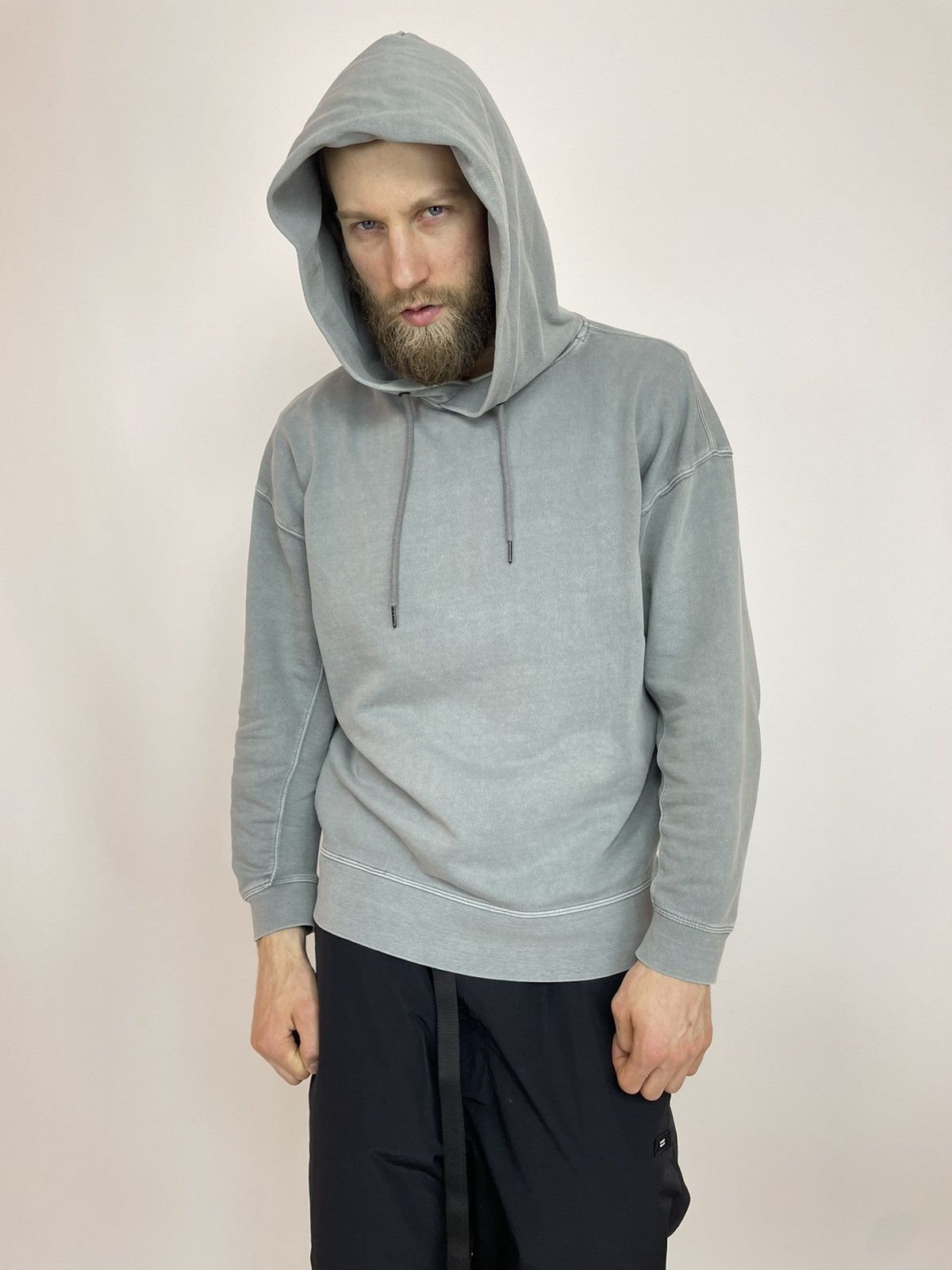 Zara ZARA Mens Hoodie washed grey size Large Size US L / EU 52-54 / 3 - 3 Thumbnail
