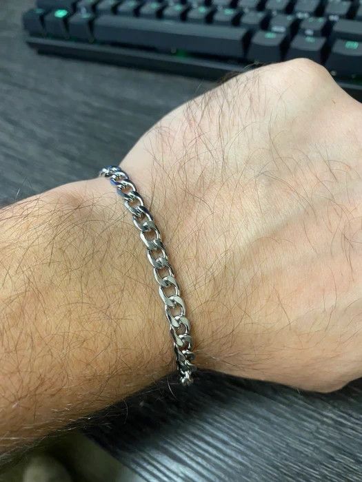 Silver Cuban Chain Bracelet