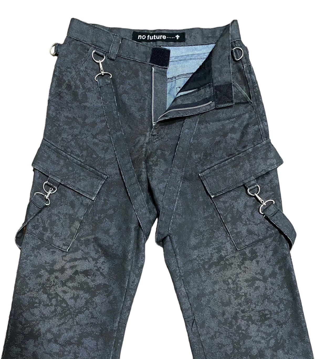 Japanese Brand Vintage No Future Punk Bondage Tactical Cargo Pants Size US 28 / EU 44 - 3 Thumbnail