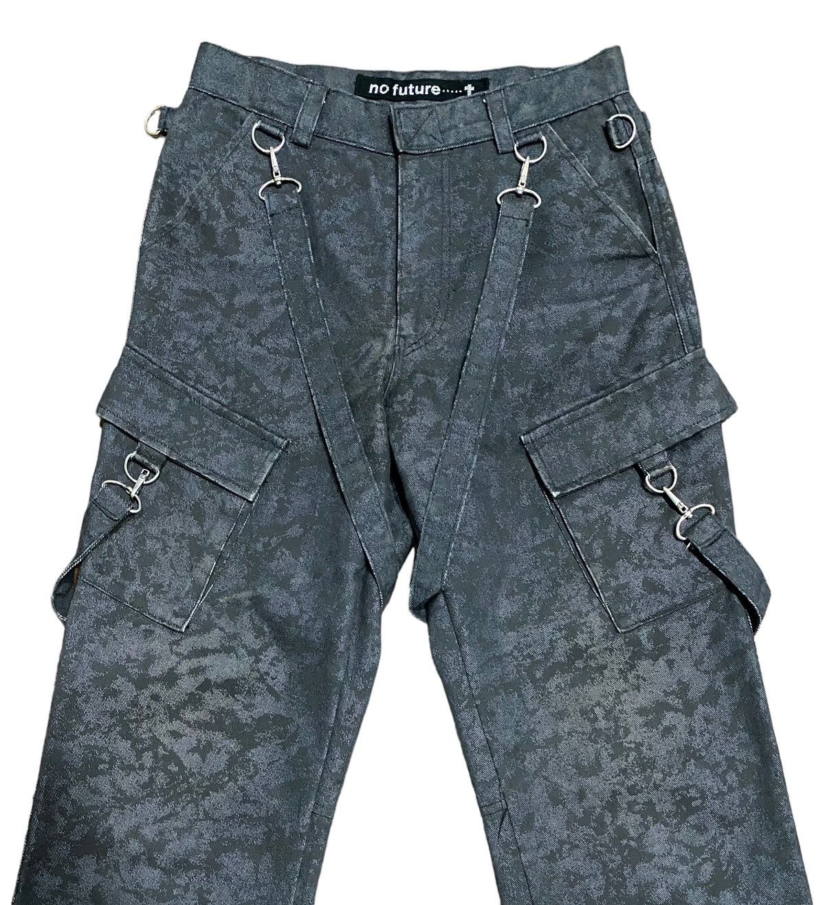 Japanese Brand Vintage No Future Punk Bondage Tactical Cargo Pants Size US 28 / EU 44 - 2 Thumbnail