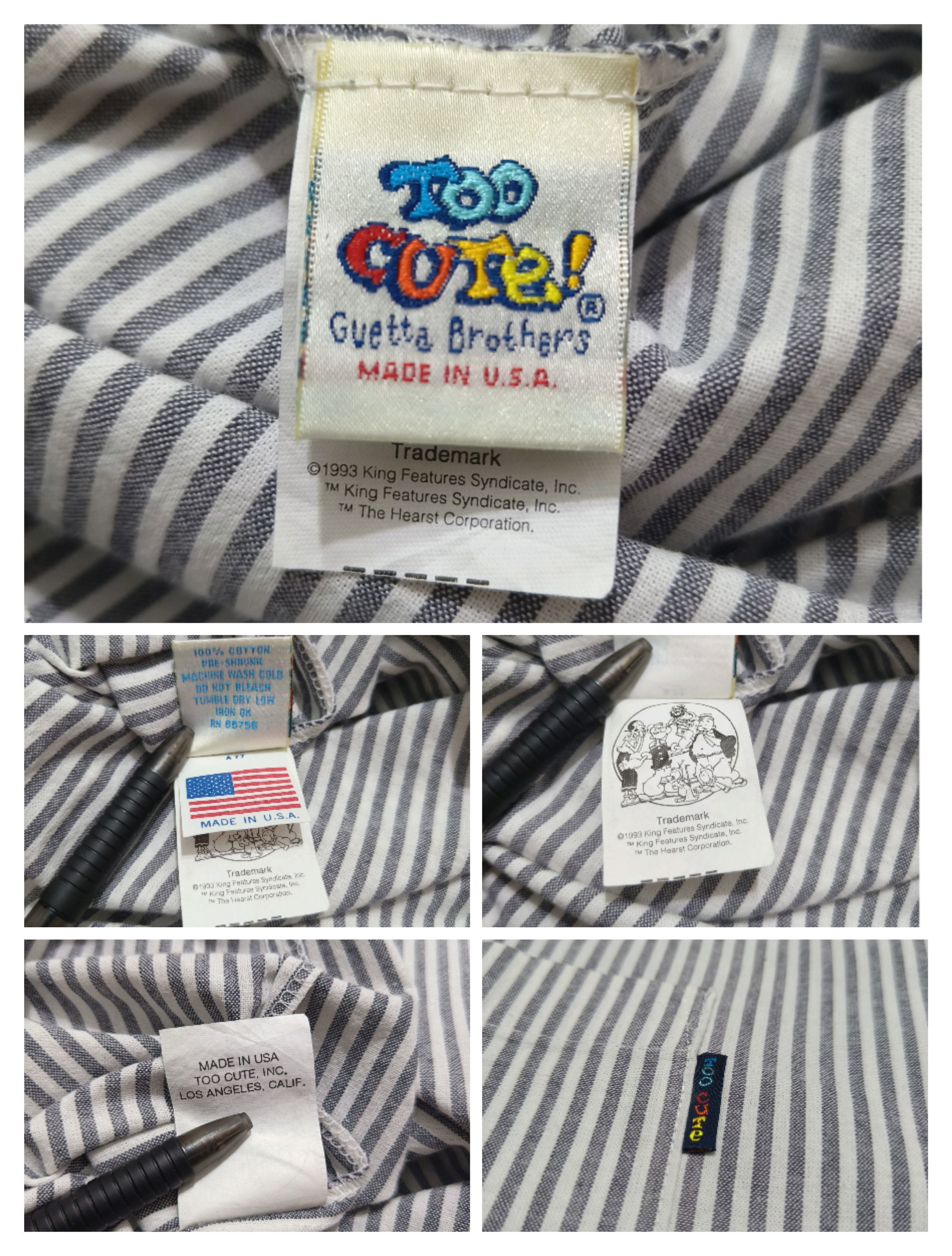 Too Cute Guetta Bros. Vintage Popeye Too Cute Guetta Bros Brothers Chambray Shirt Size L / US 10 / IT 46 - 8 Thumbnail
