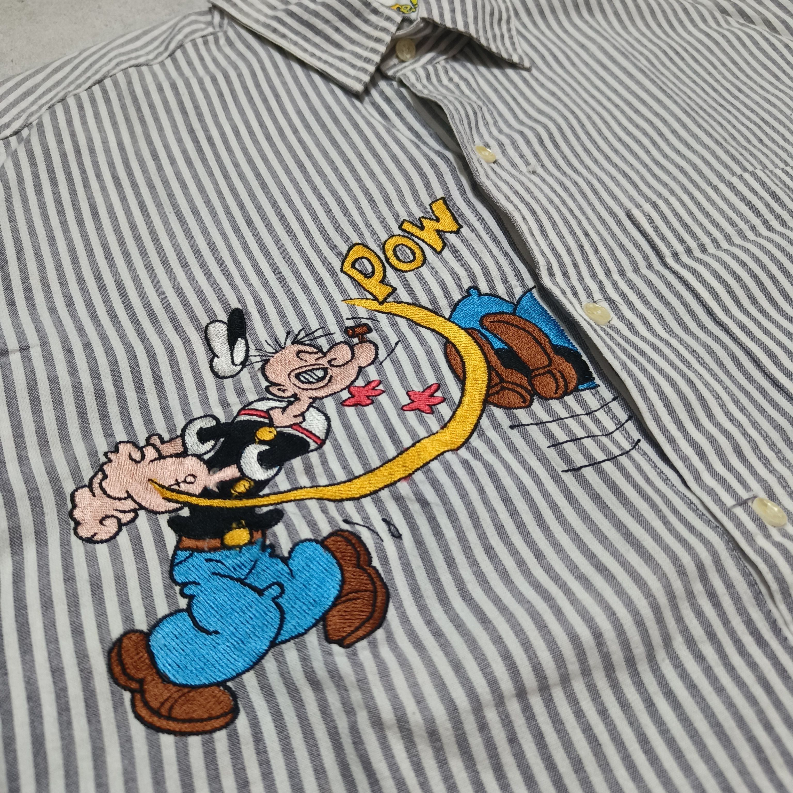 Too Cute Guetta Bros. Vintage Popeye Too Cute Guetta Bros Brothers Chambray Shirt Size L / US 10 / IT 46 - 6 Thumbnail