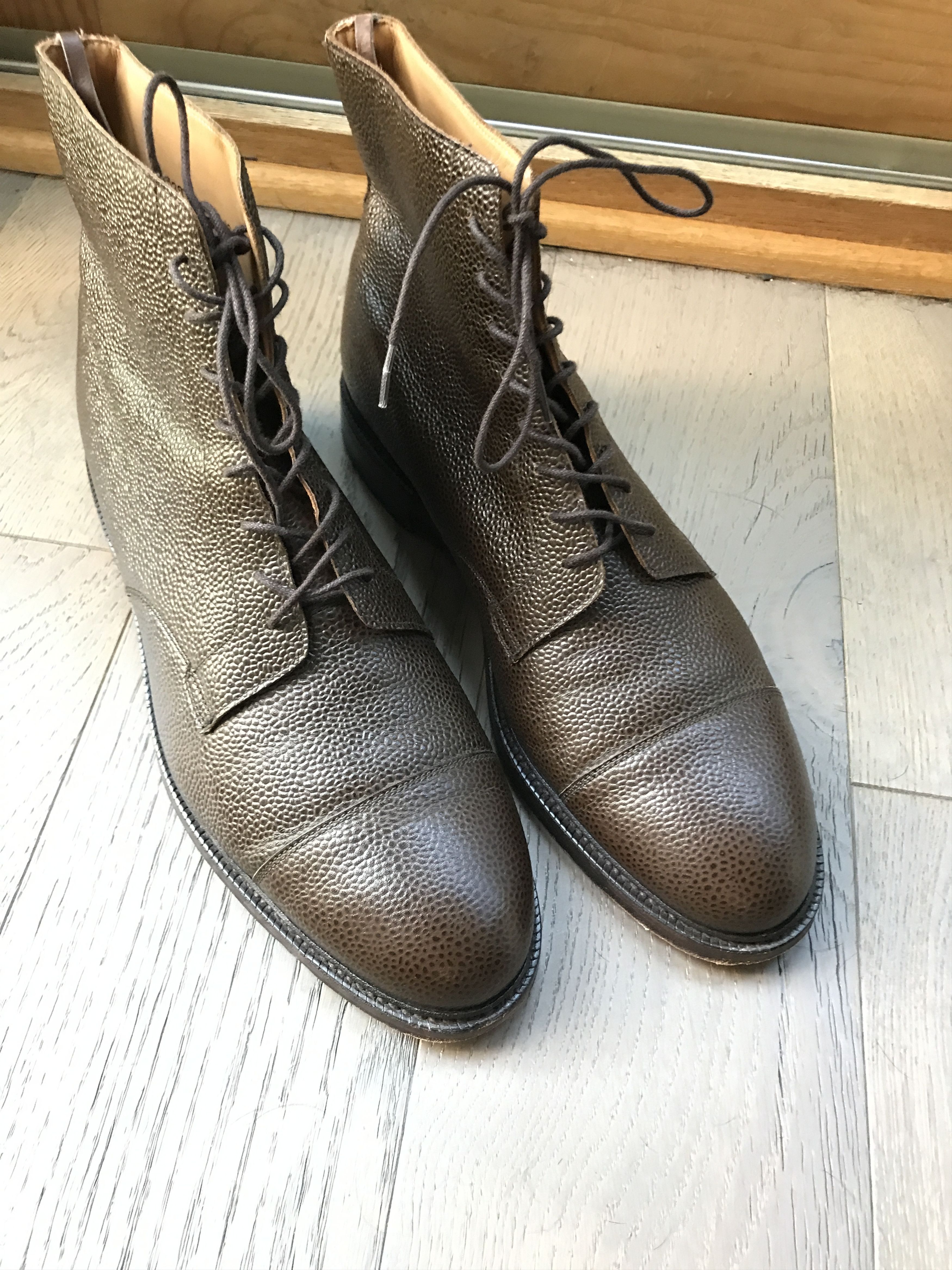 'Coniston' captoe scotch-grain boots