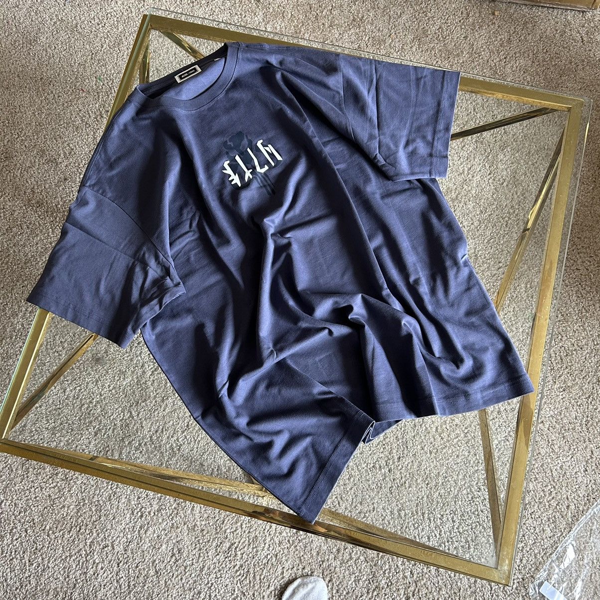 image of Kith x Ronnie Fieg Mandalorian Alphabet Tee Mammoth in Indigo, Men's (Size XL)