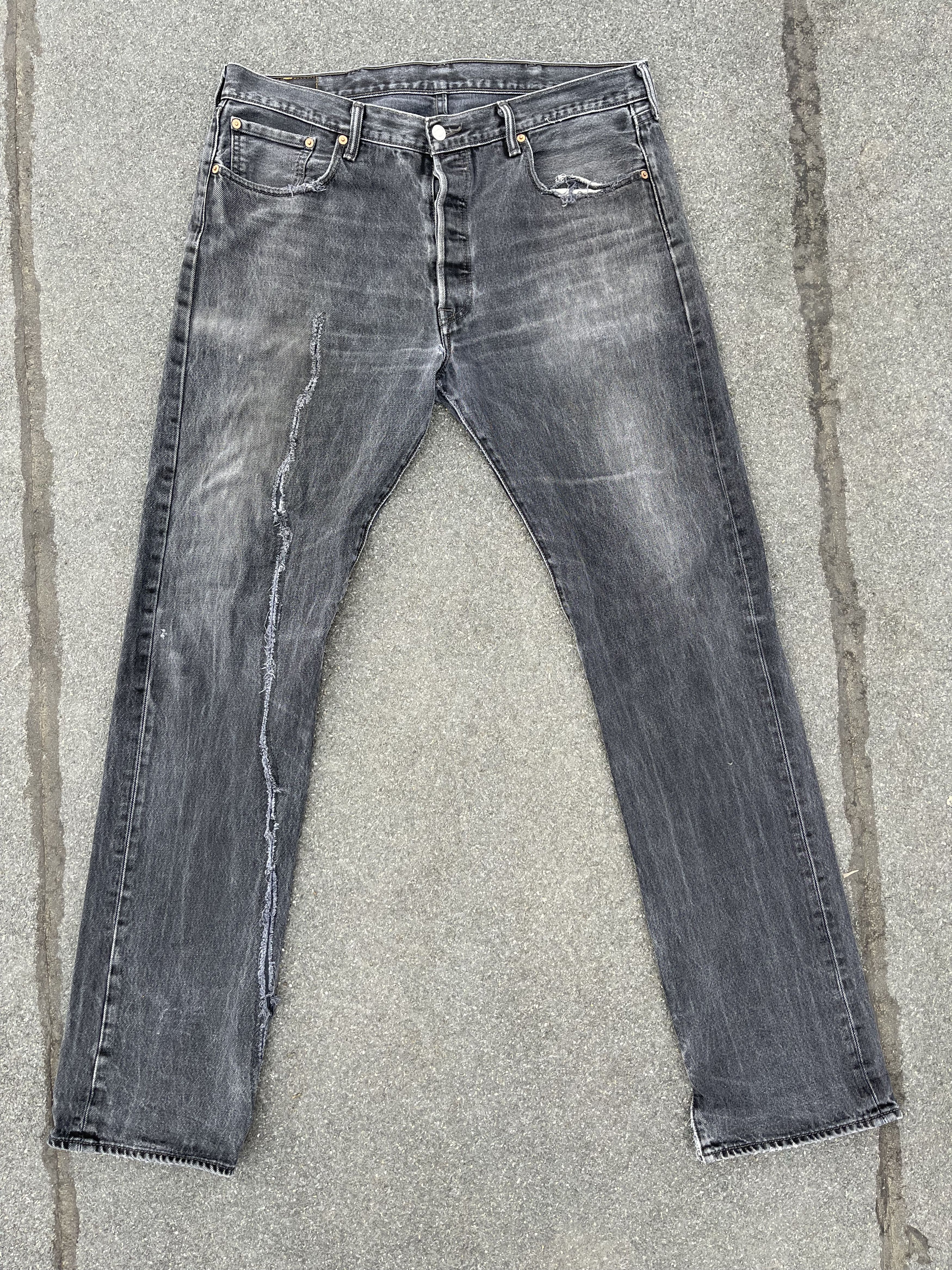 Levi's Levi's 501 Black Washed Faded Distressed Denim Size US 38 / EU 54 - 1 Thumbnail