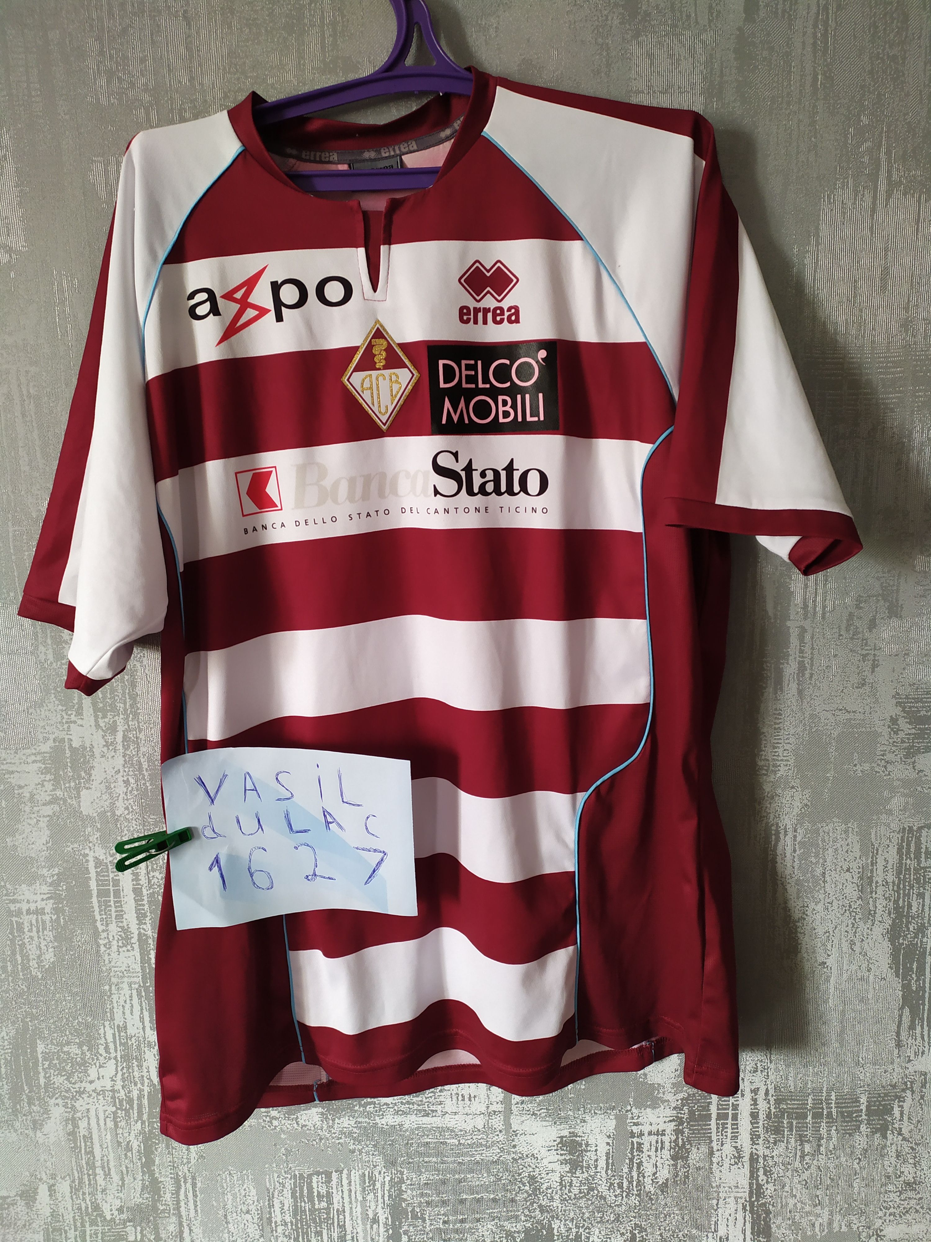 Vintage 2009-2010 MATCH WORN AC Bellinzona Ciarrocchi Errea Jersey Size US XXL / EU 58 / 5 - 8 Thumbnail