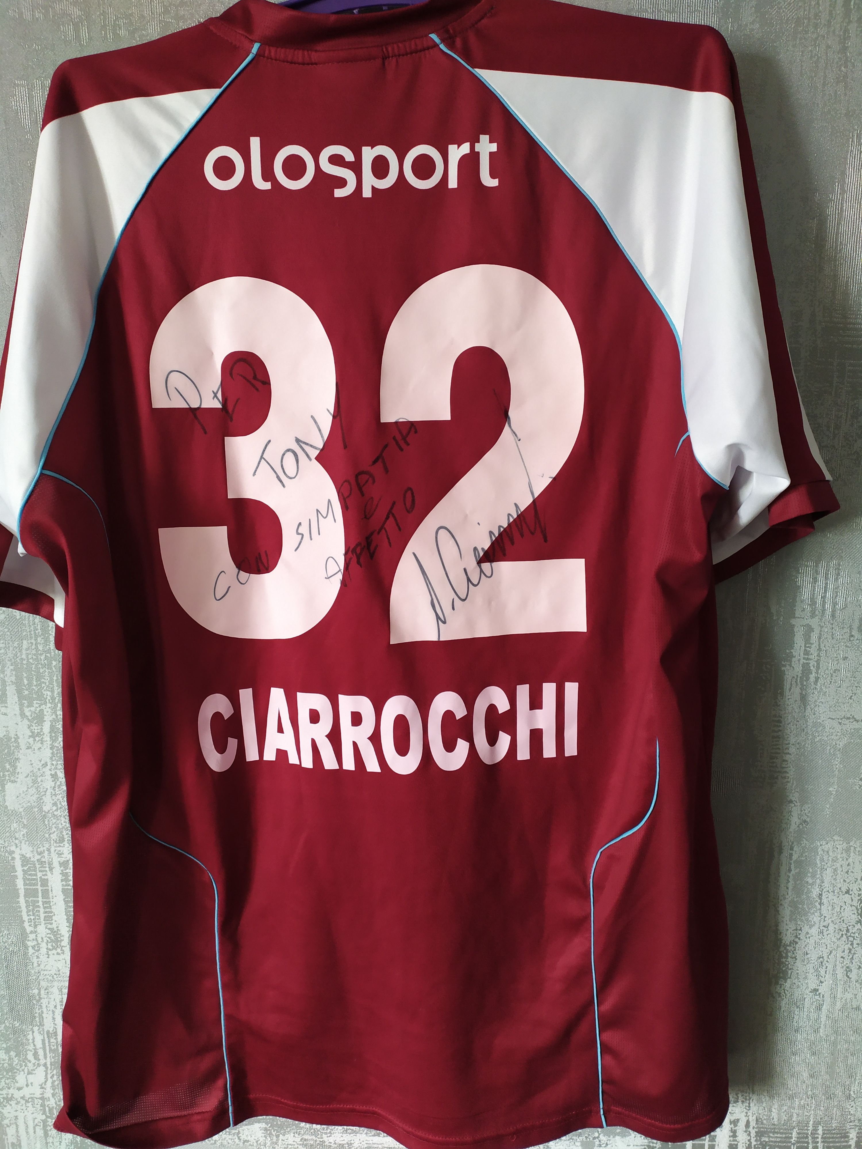 Vintage 2009-2010 MATCH WORN AC Bellinzona Ciarrocchi Errea Jersey Size US XXL / EU 58 / 5 - 6 Thumbnail