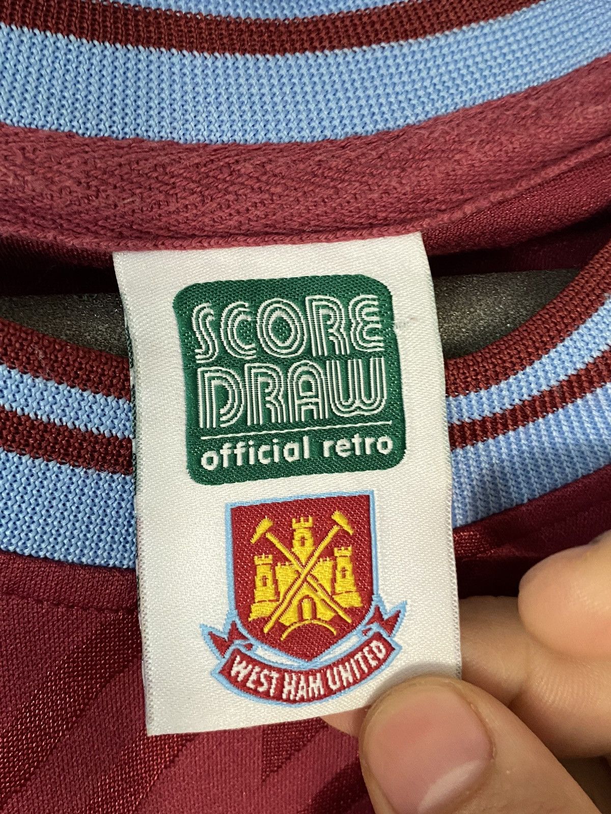 Toffs × Vintage 1994 Vintage West Ham Score Draw Soccer Jersey Bobby Moore Size US L / EU 52-54 / 3 - 5 Thumbnail