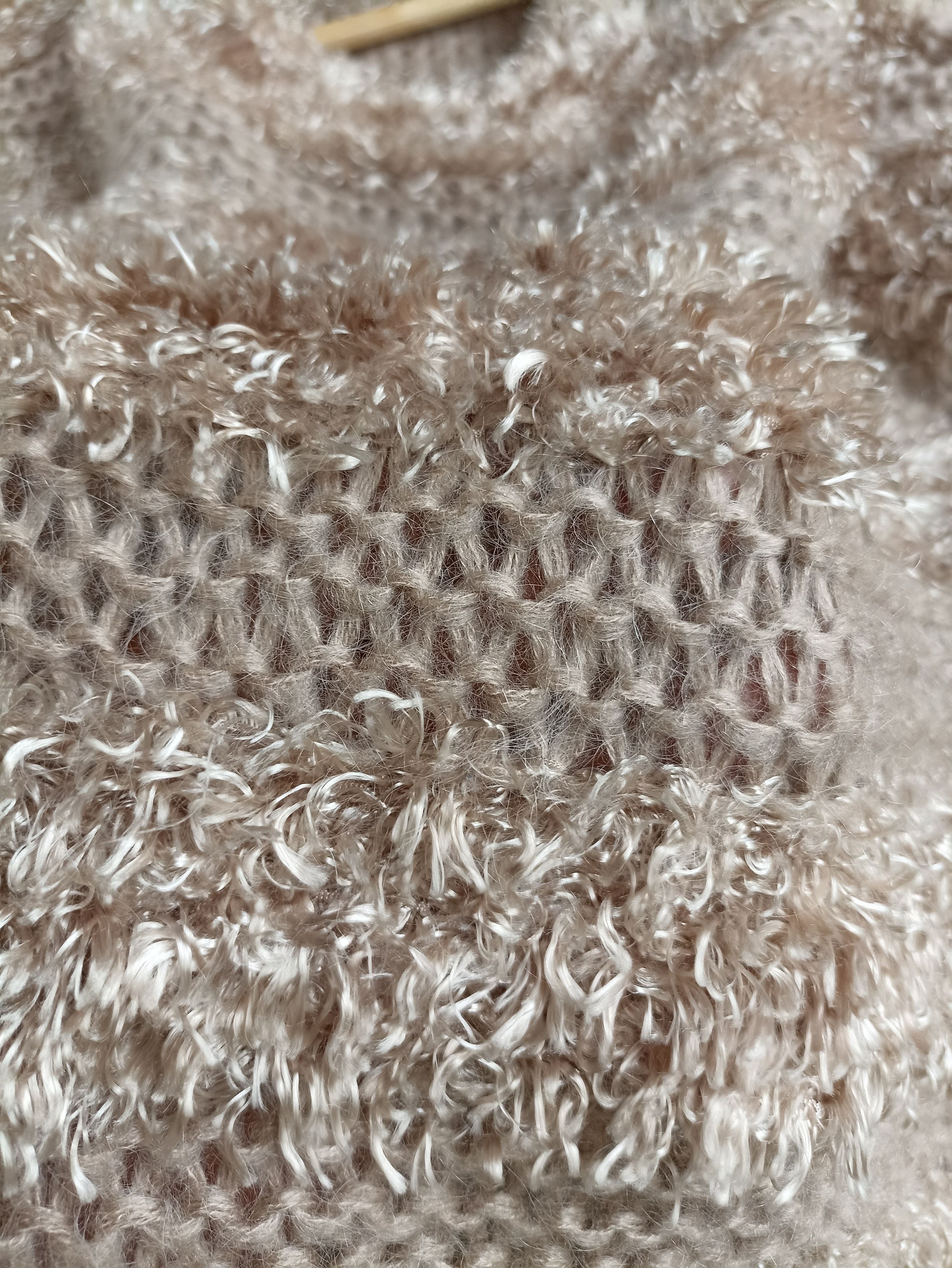 Homespun Knitwear × Japanese Brand × Other Alge Brique Knit Net Stripe Fuzzy Fleece Size L / US 10 / IT 46 - 4 Thumbnail