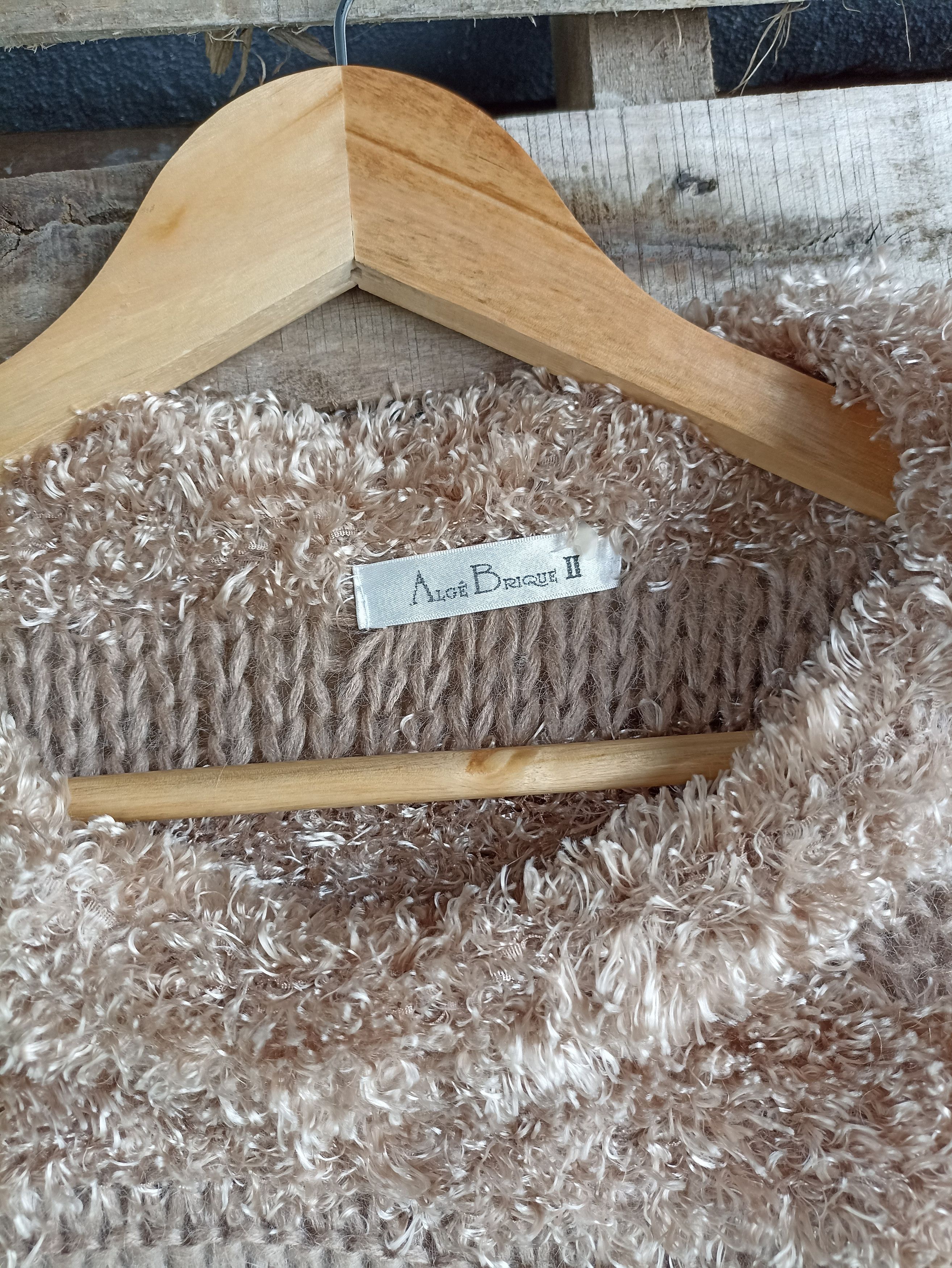Homespun Knitwear × Japanese Brand × Other Alge Brique Knit Net Stripe Fuzzy Fleece Size L / US 10 / IT 46 - 6 Thumbnail