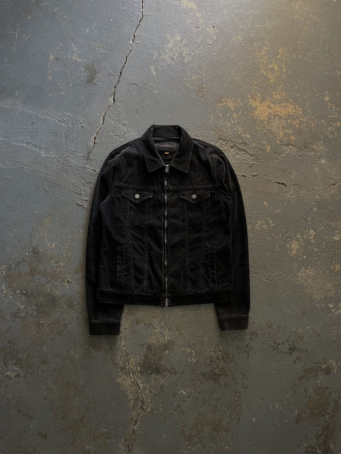 image of Jun Takahashi x Undercover Aw06 “But Beautiful V Guru Guru” Bug Corduroy Jacket in Black (Size Larg