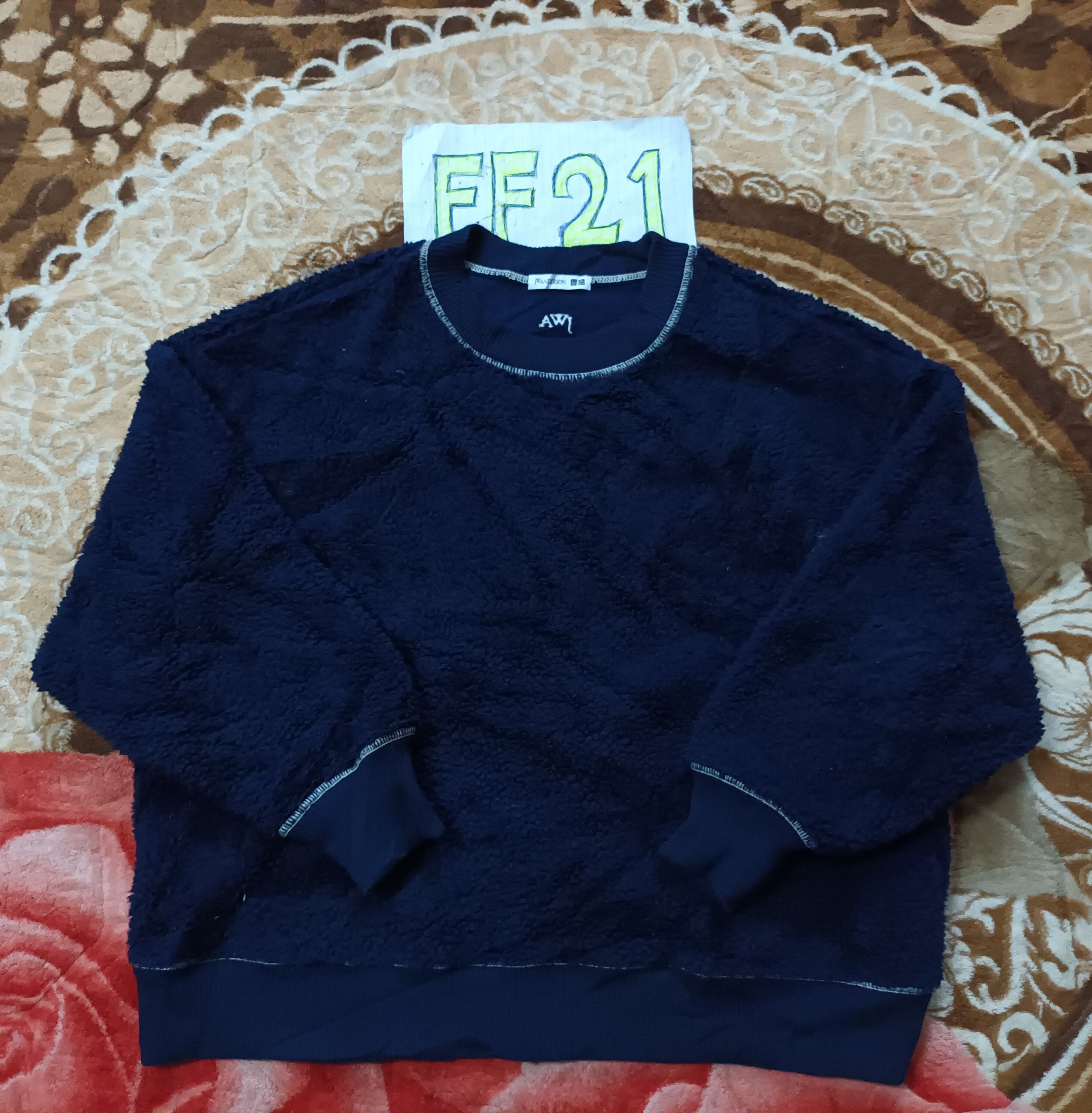 image of J W Anderson x Uniqlo J.w. Anderson Sweatshirt in Blue Black, Men's (Size XL)