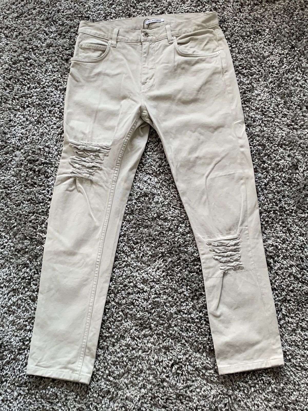 Helmut Lang !Extremely rare Helmut Lang ripped Jeans made in usa Size US 32 / EU 48 - 1 Thumbnail