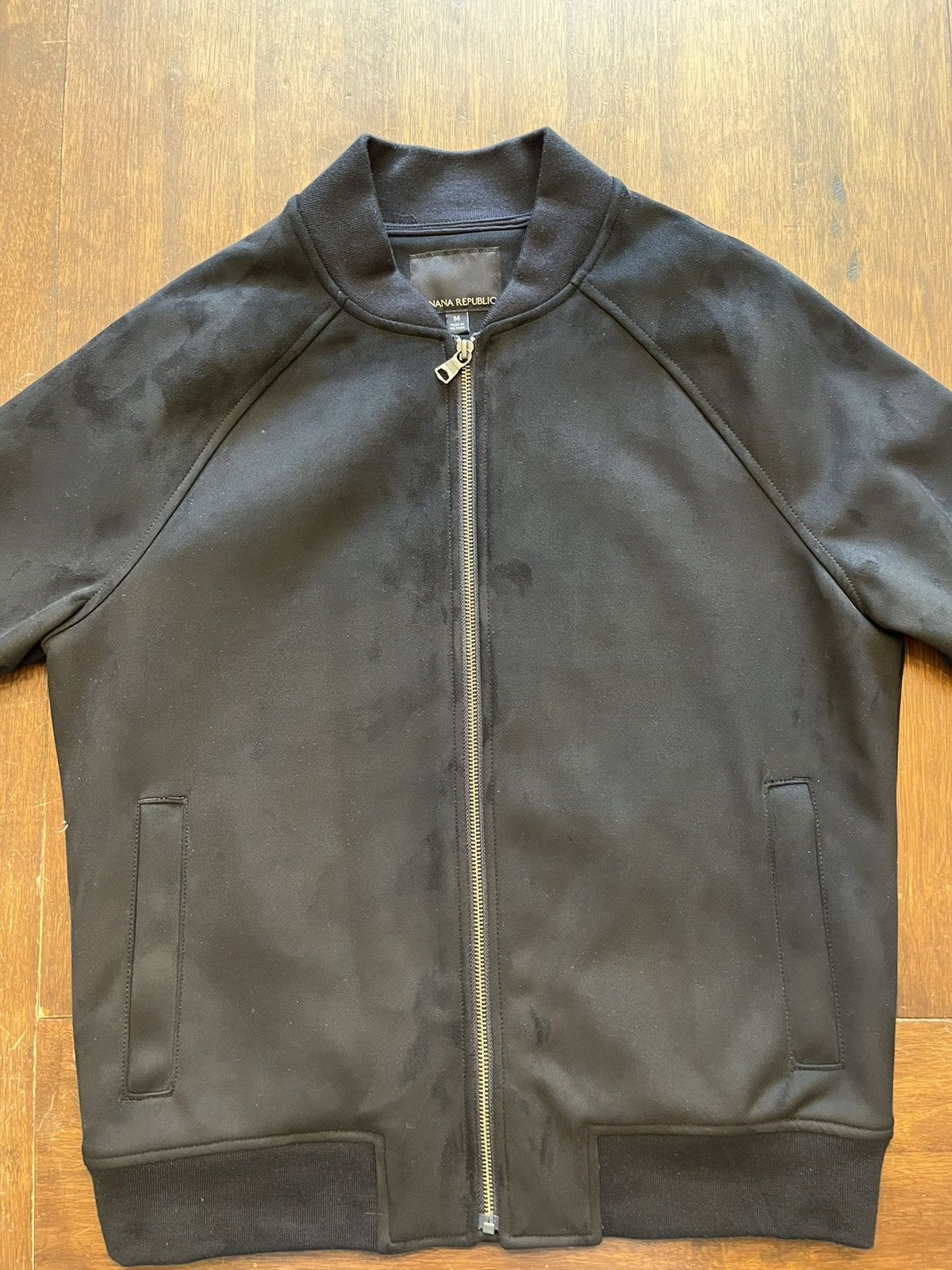 Black Suede Bomber Jacket Banana Republic Medidum