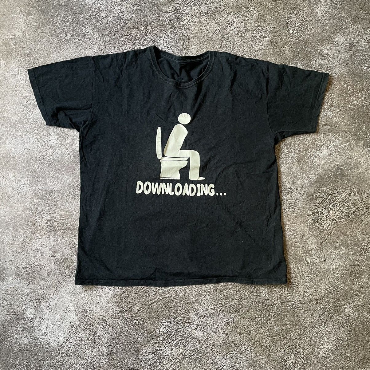 Vintage Vintage Y2K Graphic Tee Funny Downloading Logo Streetwear L Size US L / EU 52-54 / 3 - 2 Thumbnail