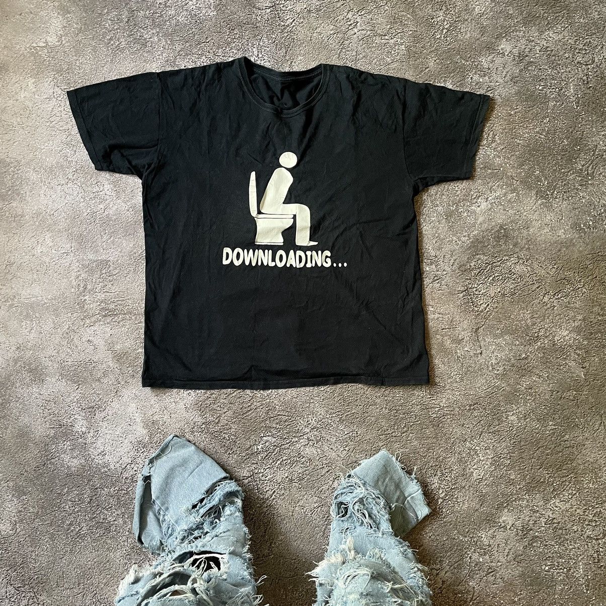 Vintage Vintage Y2K Graphic Tee Funny Downloading Logo Streetwear L Size US L / EU 52-54 / 3 - 1 Thumbnail