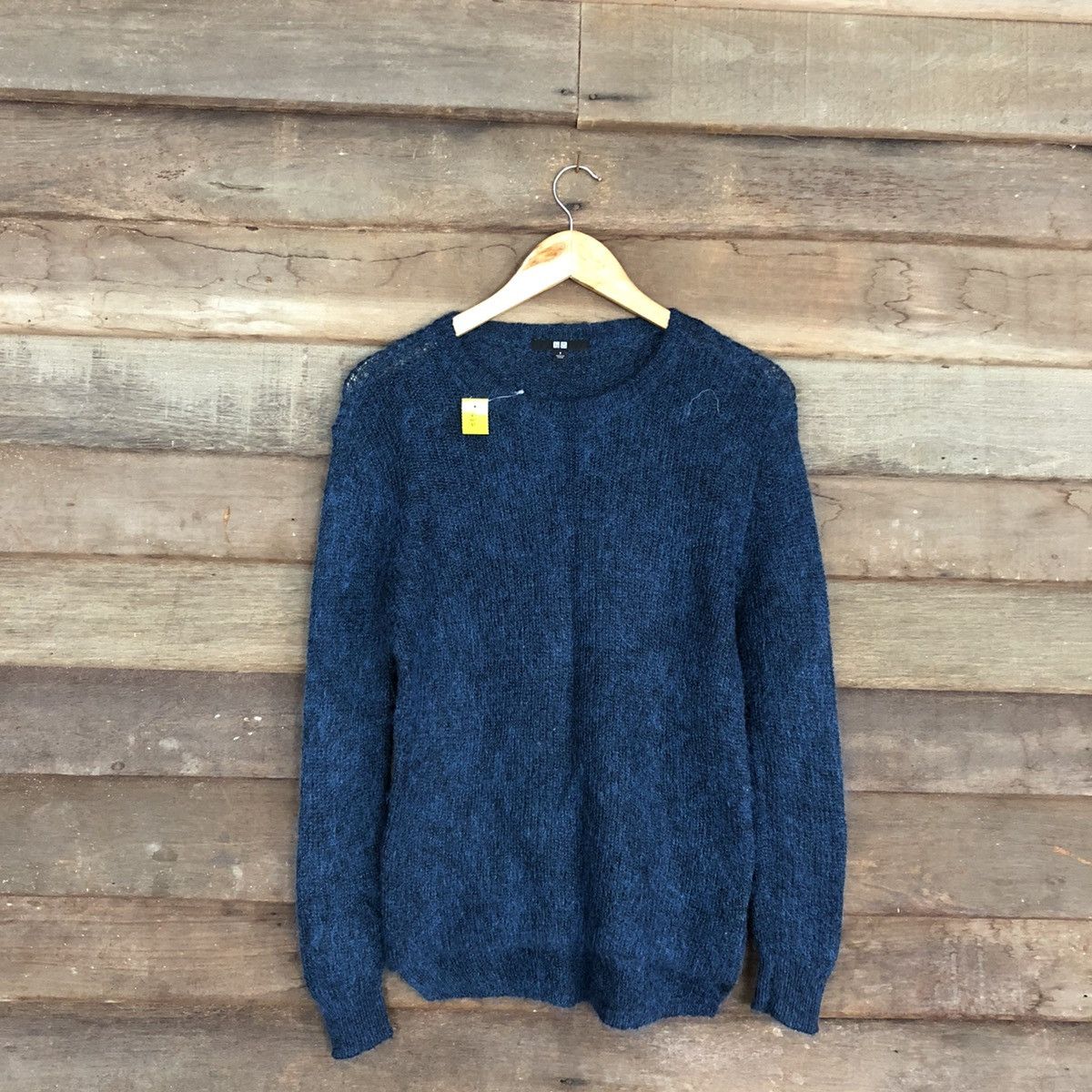 Homespun Knitwear DL Uniqlo Dark Blue Mohair Shag Shaggy Knitwear #B632 Size US S / EU 44-46 / 1 - 1 Thumbnail