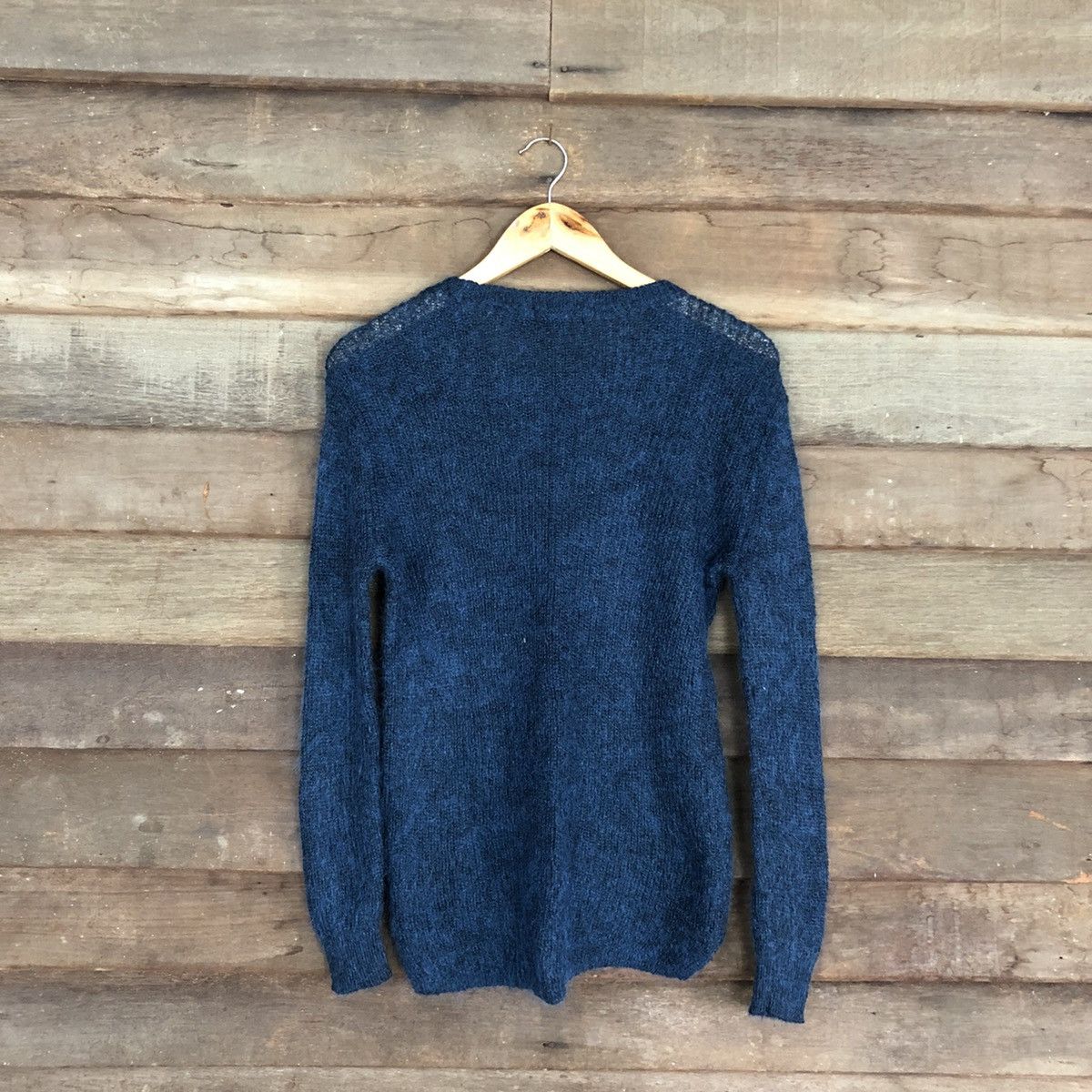 Homespun Knitwear DL Uniqlo Dark Blue Mohair Shag Shaggy Knitwear #B632 Size US S / EU 44-46 / 1 - 12 Thumbnail