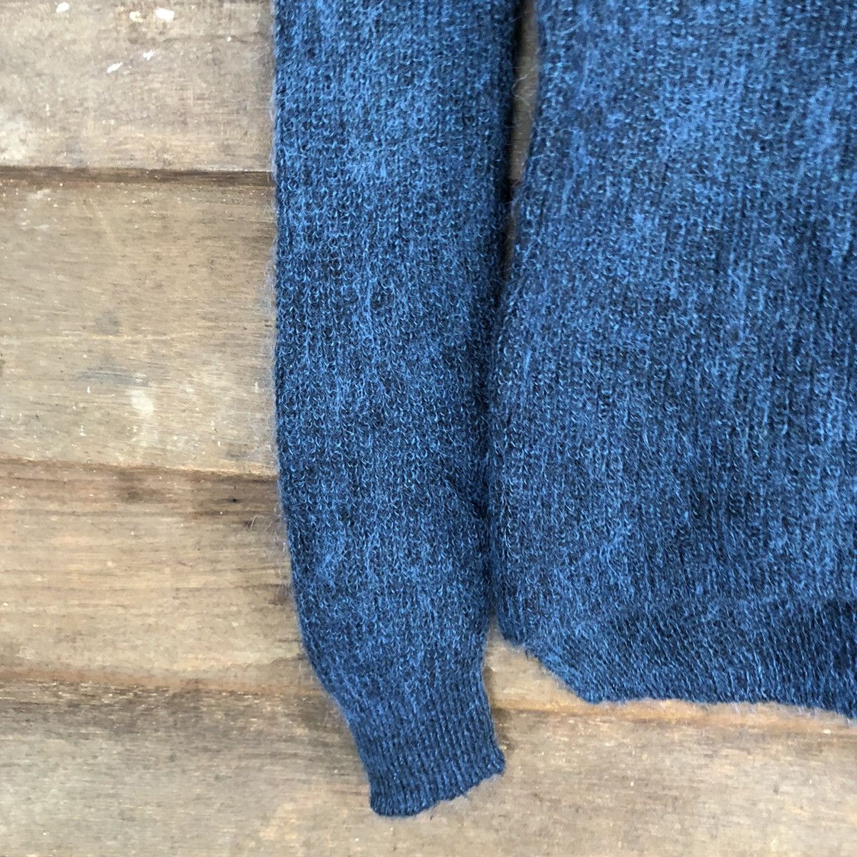 Homespun Knitwear DL Uniqlo Dark Blue Mohair Shag Shaggy Knitwear #B632 Size US S / EU 44-46 / 1 - 6 Thumbnail