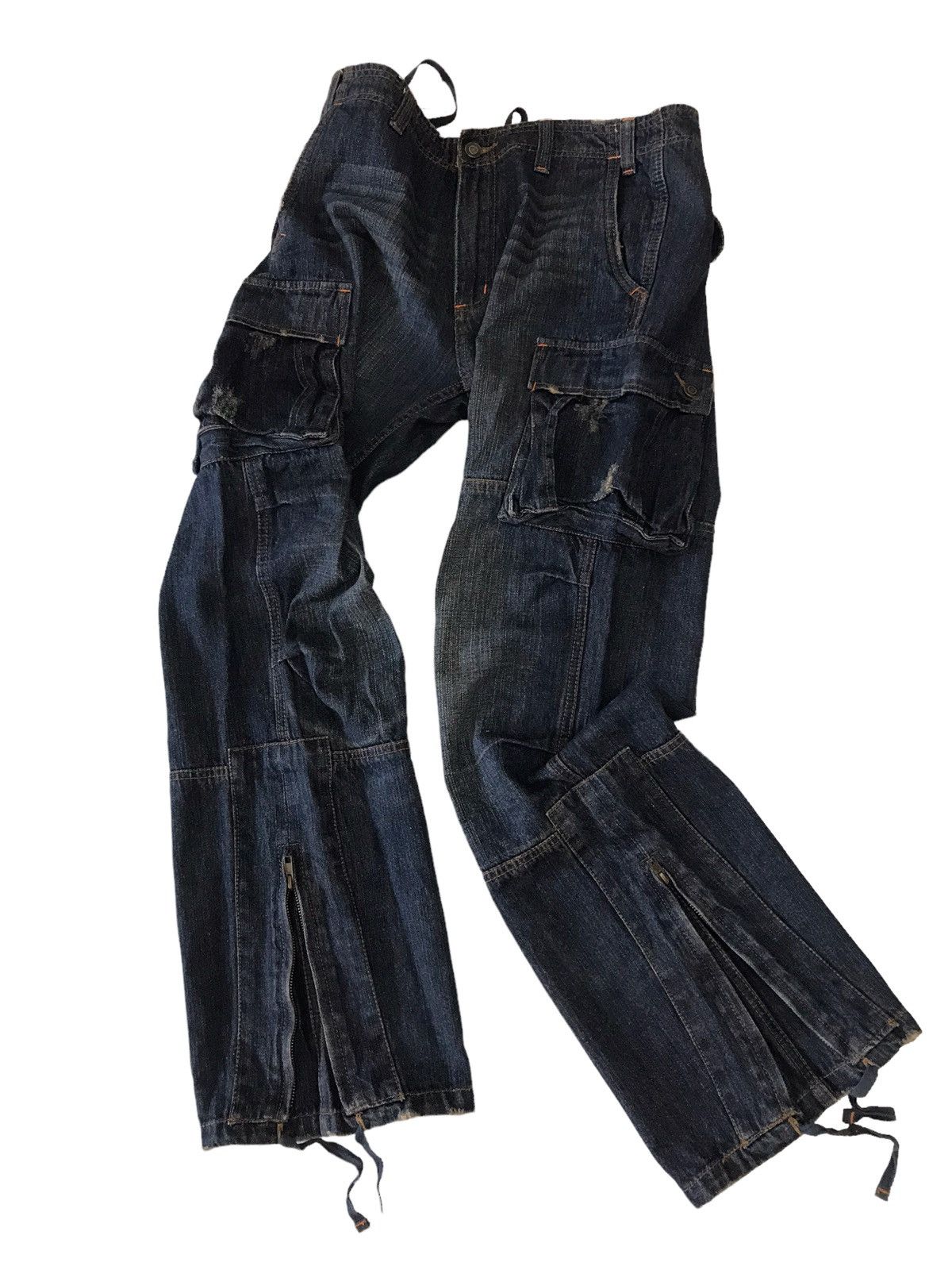 Japanese Brand Ankle Zipper💥Jungle Storm Multi Pocket Cargo Denim Bondage Size US 32 / EU 48 - 10 Thumbnail