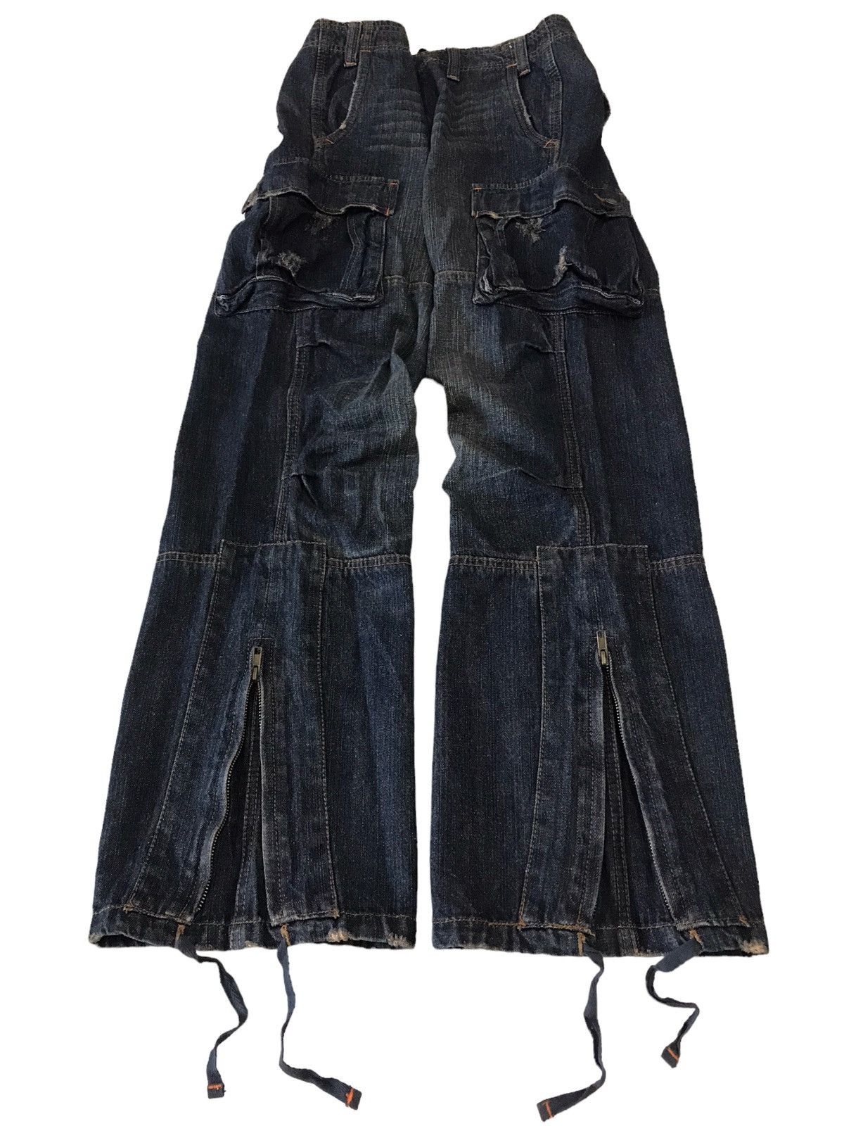 Japanese Brand Ankle Zipper💥Jungle Storm Multi Pocket Cargo Denim Bondage Size US 32 / EU 48 - 7 Thumbnail