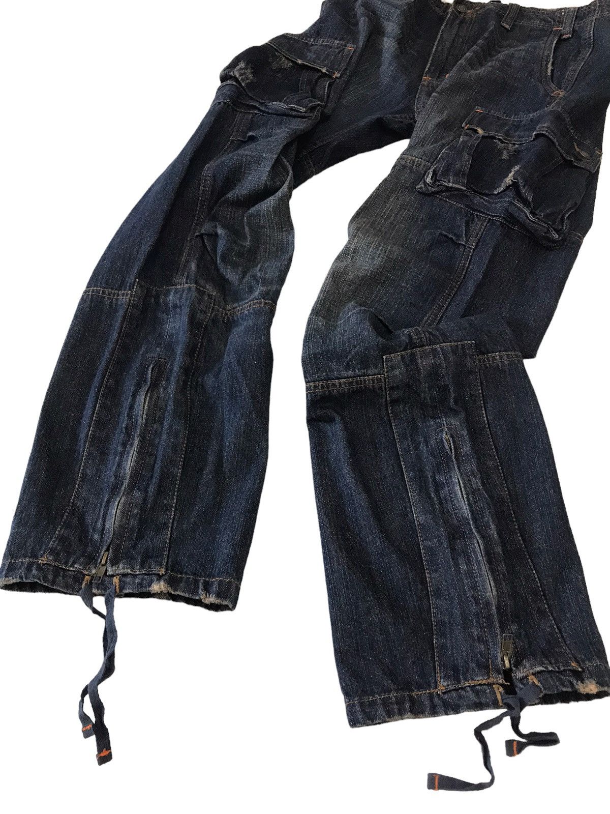 Japanese Brand Ankle Zipper💥Jungle Storm Multi Pocket Cargo Denim Bondage Size US 32 / EU 48 - 11 Thumbnail