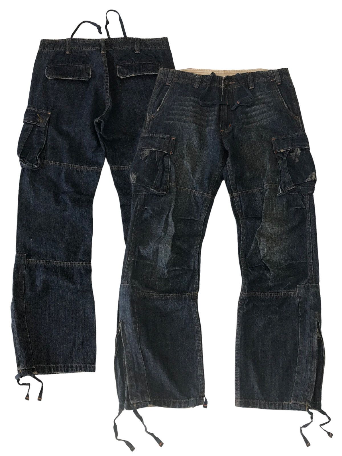 Japanese Brand Ankle Zipper💥Jungle Storm Multi Pocket Cargo Denim Bondage Size US 32 / EU 48 - 1 Thumbnail