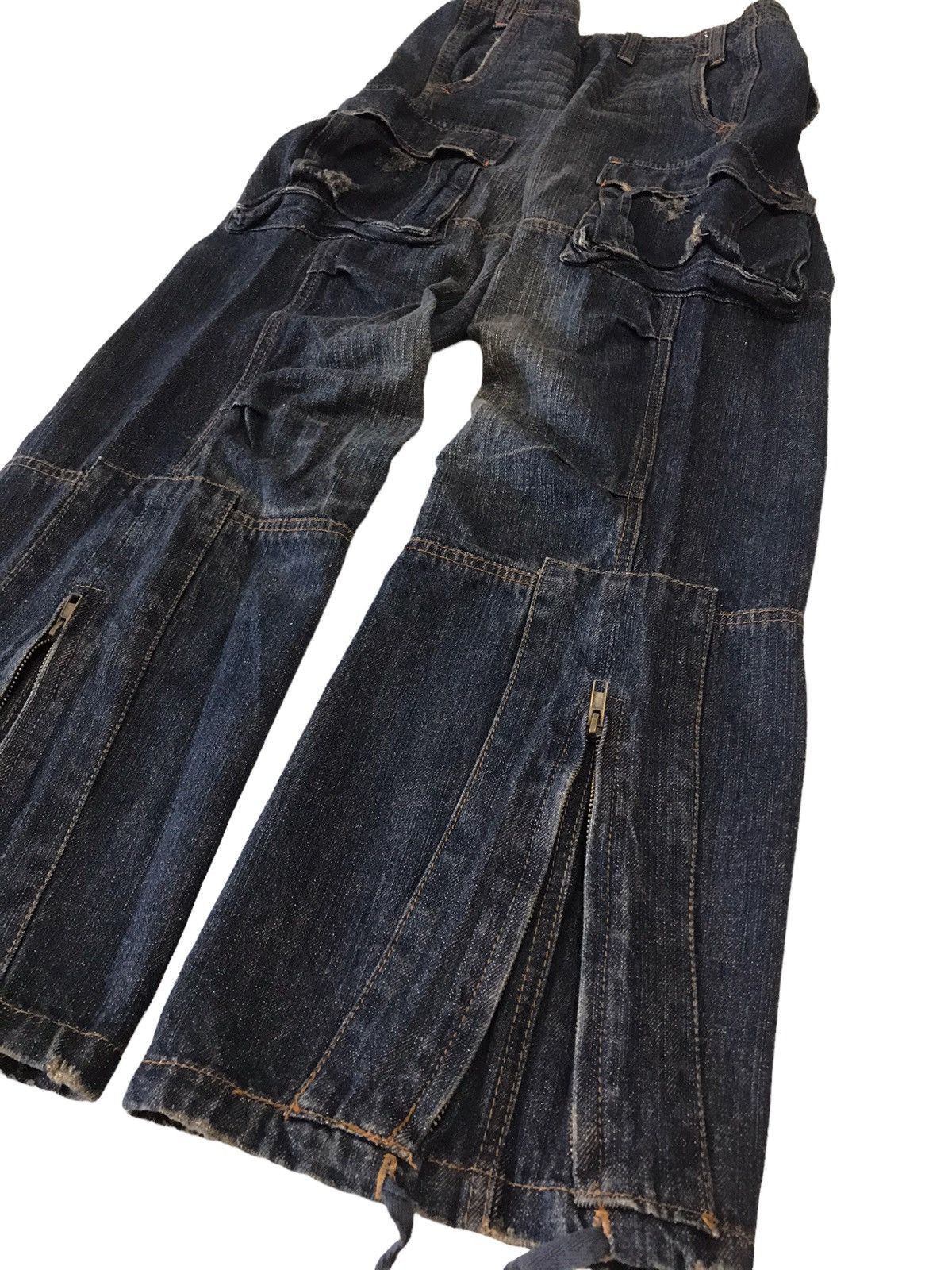 Japanese Brand Ankle Zipper💥Jungle Storm Multi Pocket Cargo Denim Bondage Size US 32 / EU 48 - 8 Thumbnail