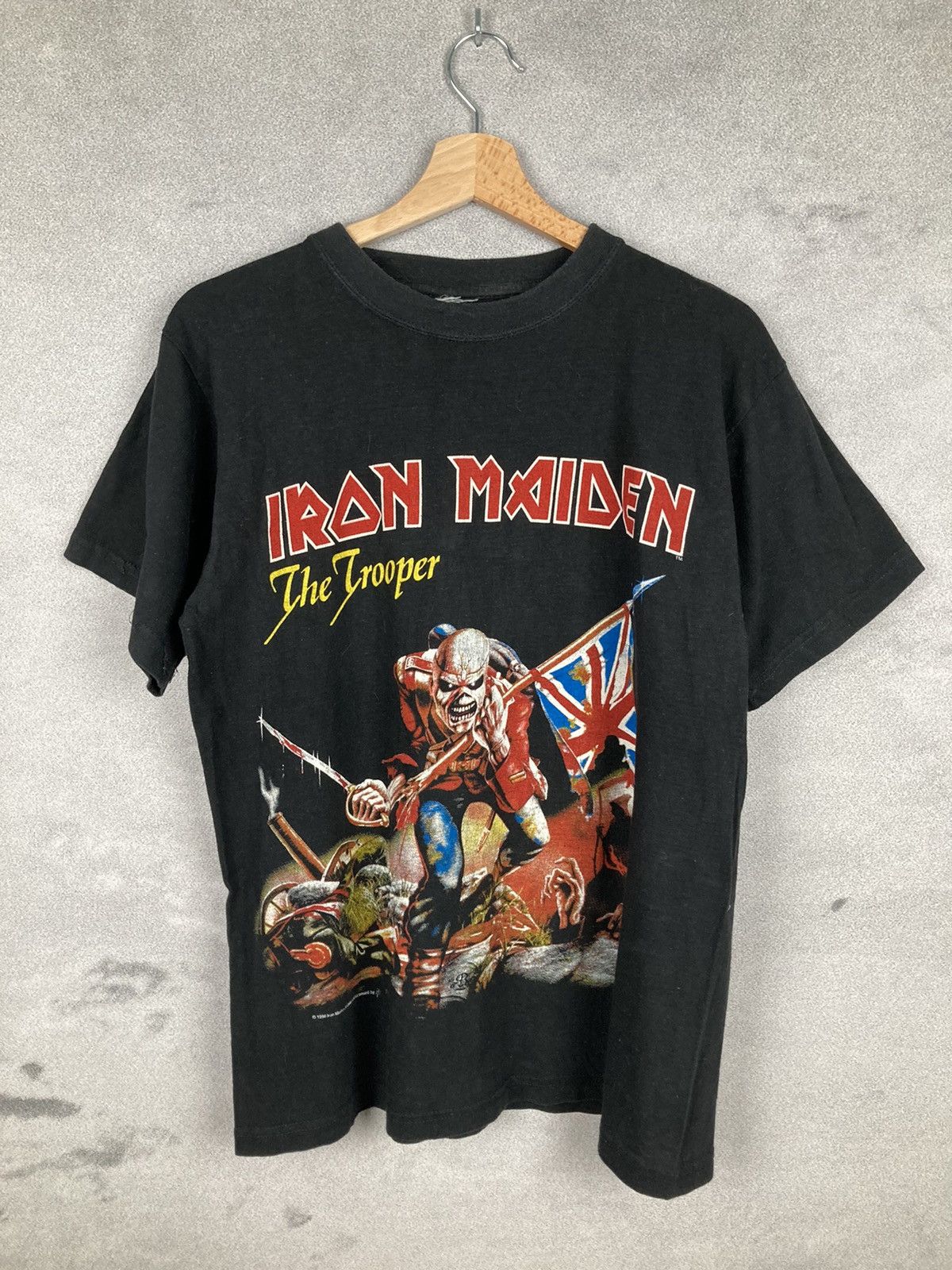 T-shirt Iron Maiden Vintage Années 90 – Noir, Taille L, Groupe Heavy Metal