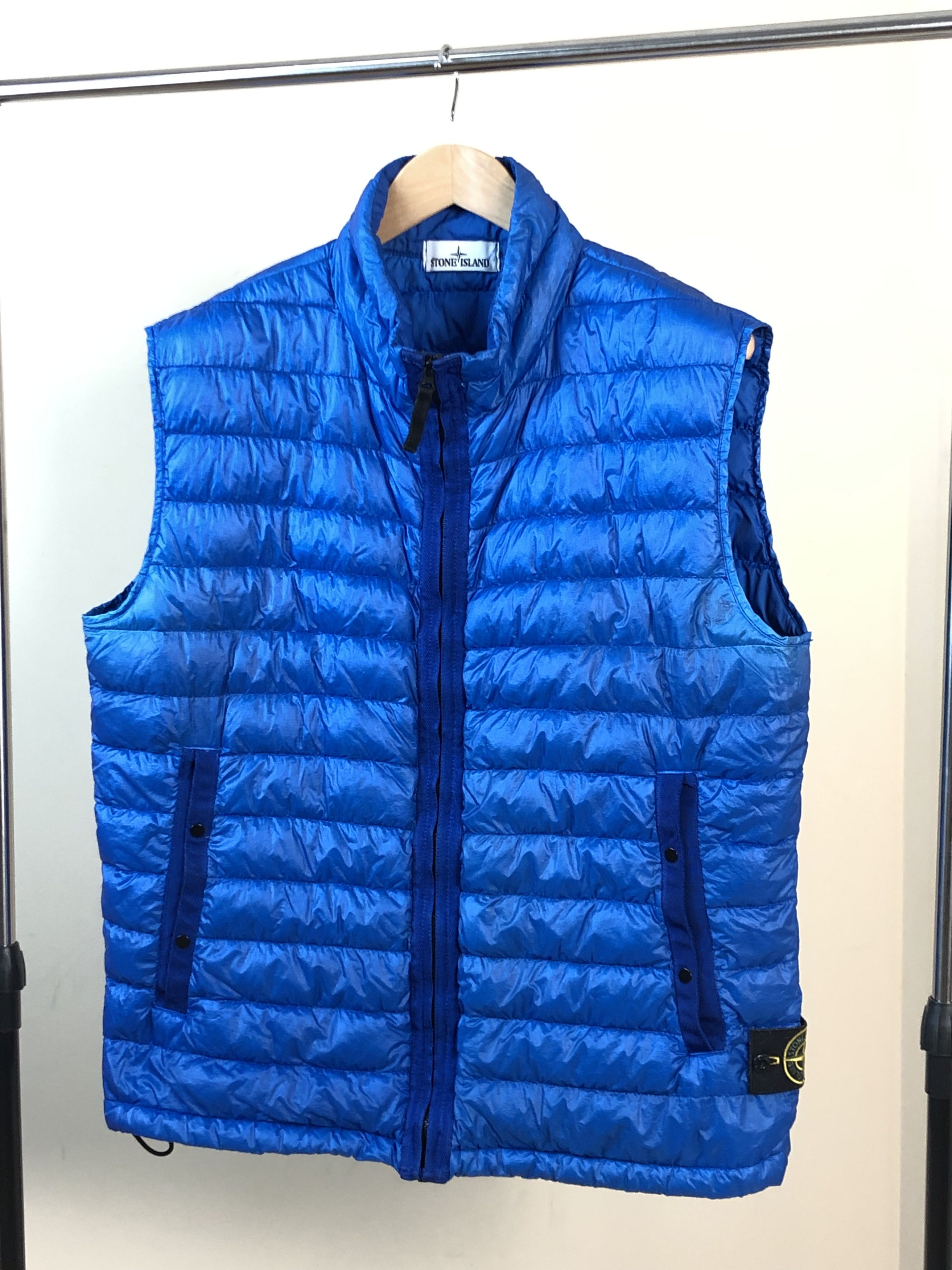 image of Stone Island Garment Dyed Vest Blue, Men's (Size XL)