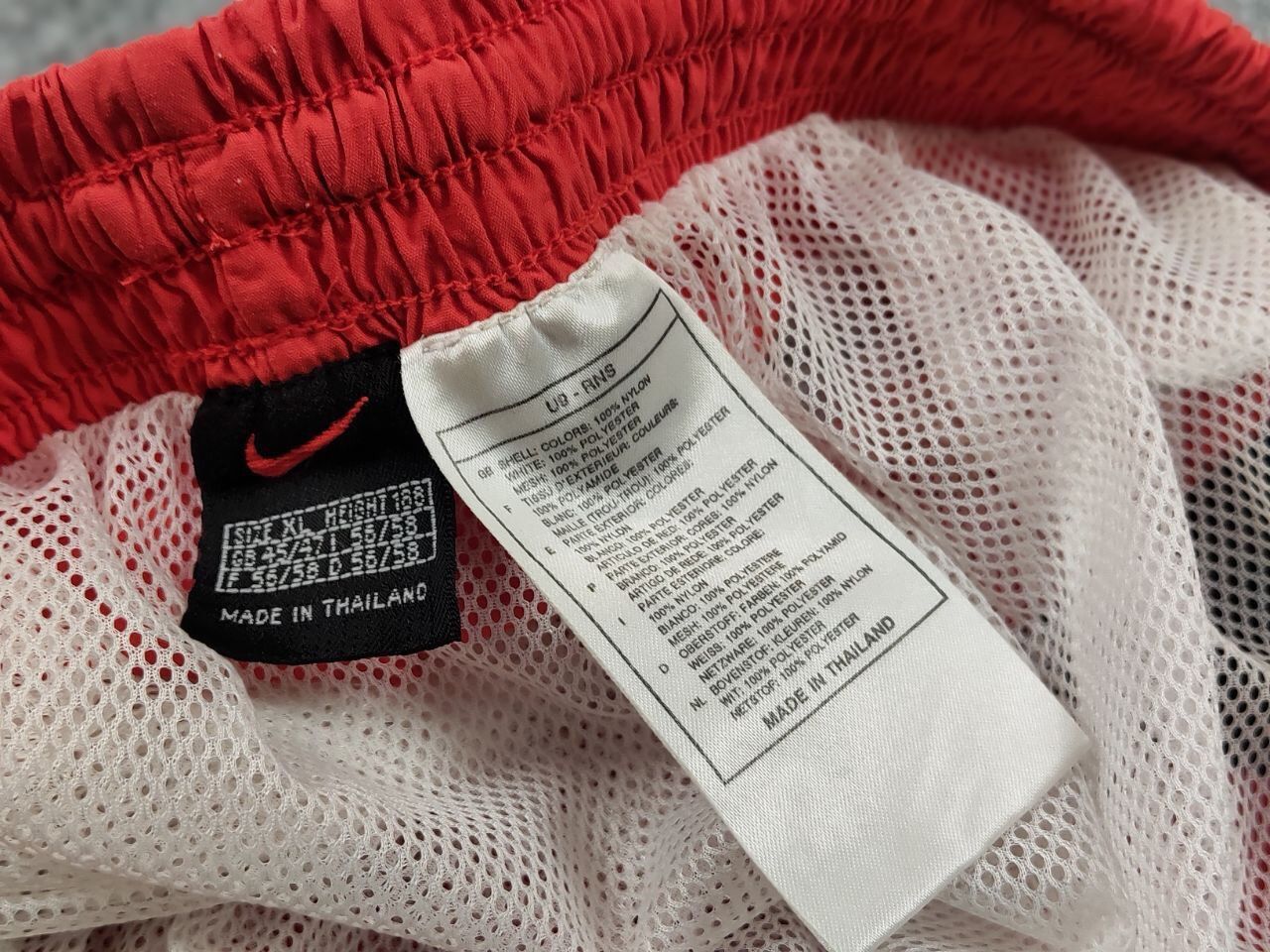 Nike Vintage 90's Nike Big Swoosh Logo Nylon Red Light Shorts Size US 34 / EU 50 - 14 Thumbnail