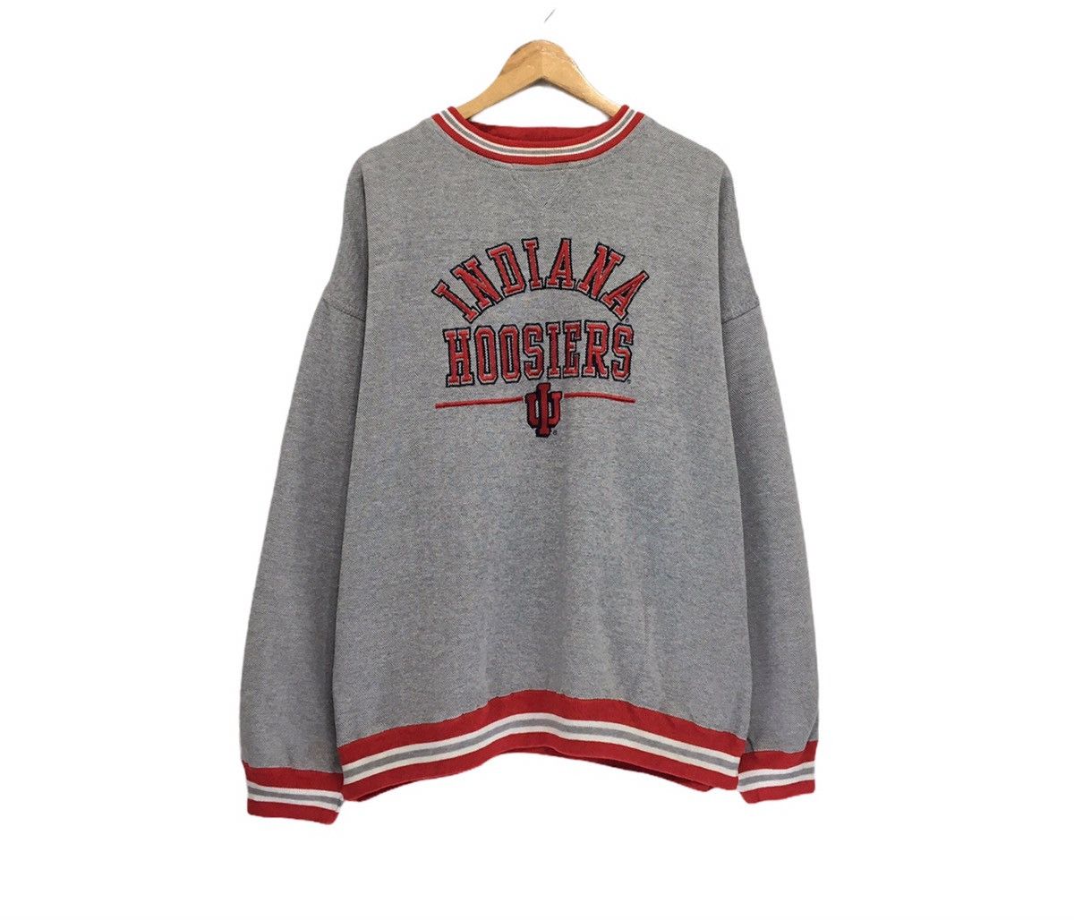 image of American College x Collegiate Vintage Indiana Hoosiers University Crewneck Sweatshirt in Grey (Size