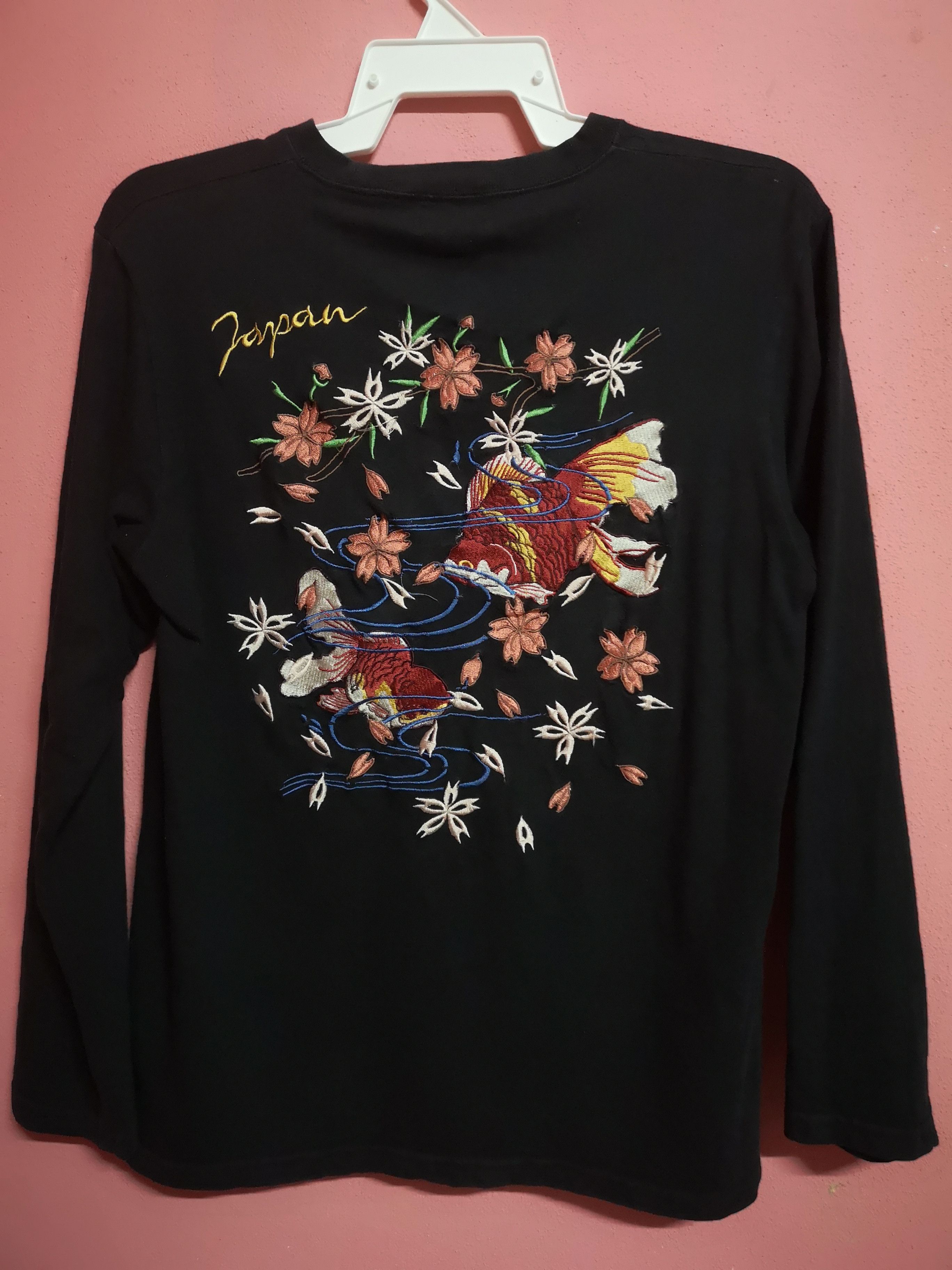 Long sleeve Sukajan Koi fish embroidery