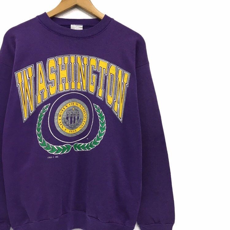 Tultex Vintage 90s WASHINGTON UNIVERSITY Crewneck Sweatshirt Size US M / EU 48-50 / 2 - 6 Thumbnail