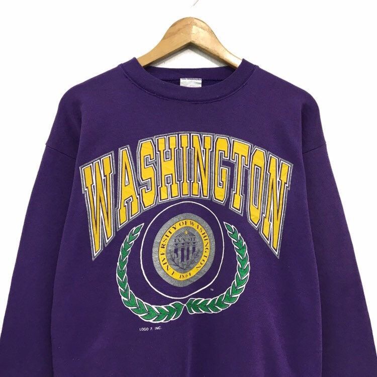 Tultex Vintage 90s WASHINGTON UNIVERSITY Crewneck Sweatshirt Size US M / EU 48-50 / 2 - 4 Thumbnail