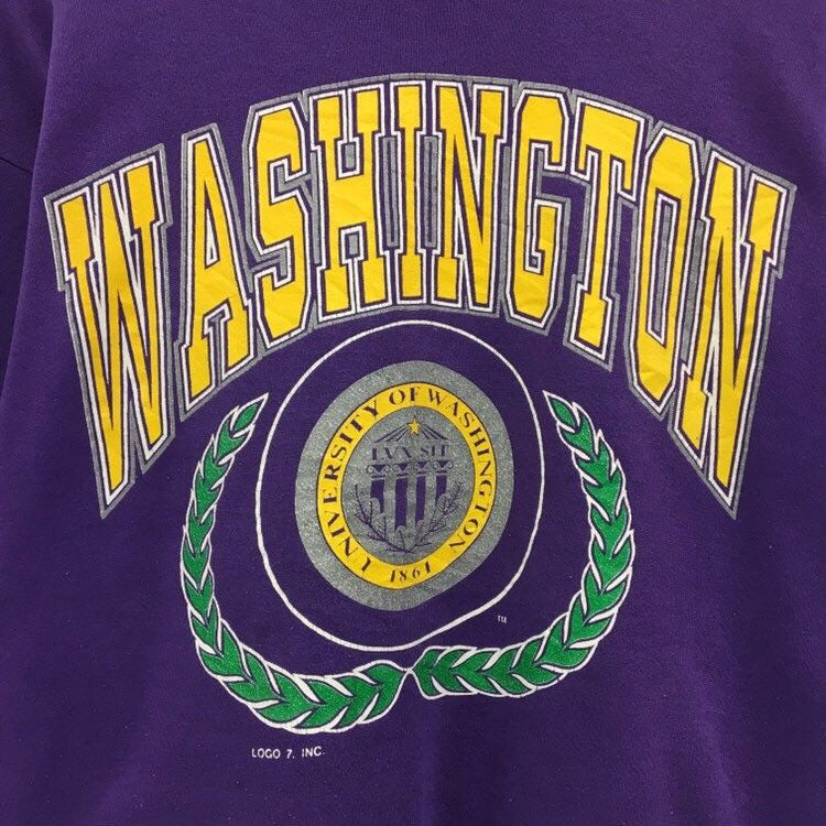 Tultex Vintage 90s WASHINGTON UNIVERSITY Crewneck Sweatshirt Size US M / EU 48-50 / 2 - 7 Thumbnail