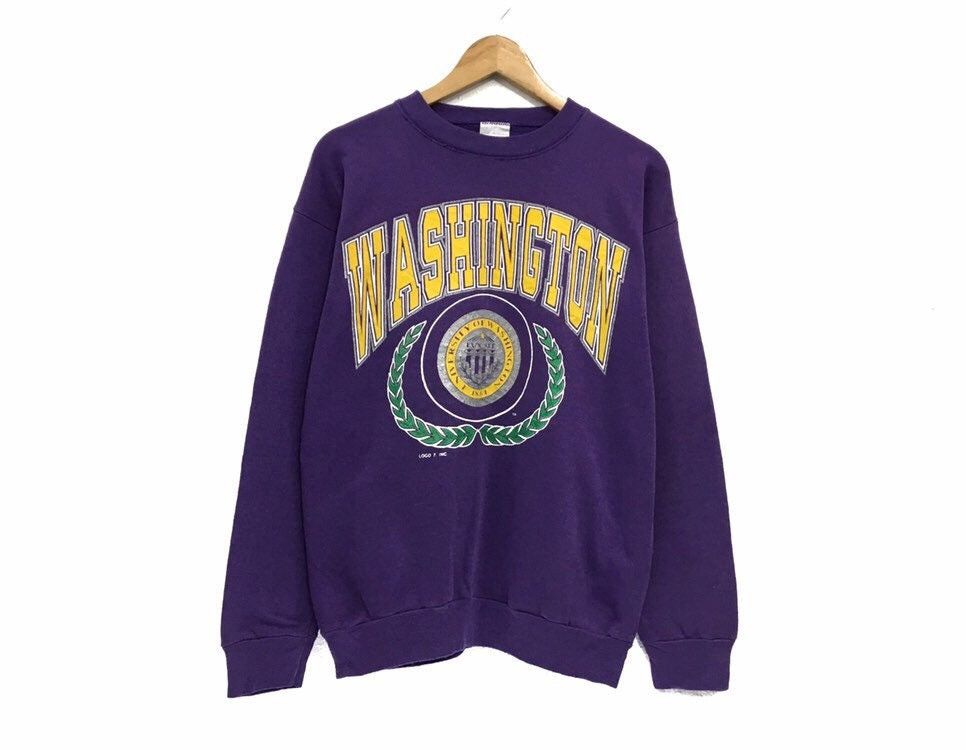 Tultex Vintage 90s WASHINGTON UNIVERSITY Crewneck Sweatshirt Size US M / EU 48-50 / 2 - 1 Thumbnail