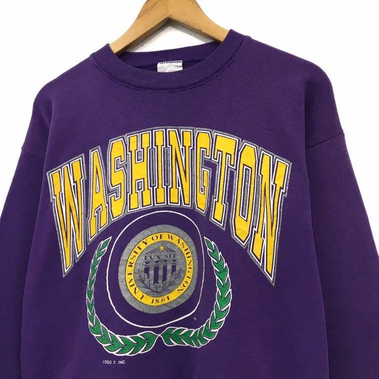 Tultex Vintage 90s WASHINGTON UNIVERSITY Crewneck Sweatshirt Size US M / EU 48-50 / 2 - 5 Thumbnail