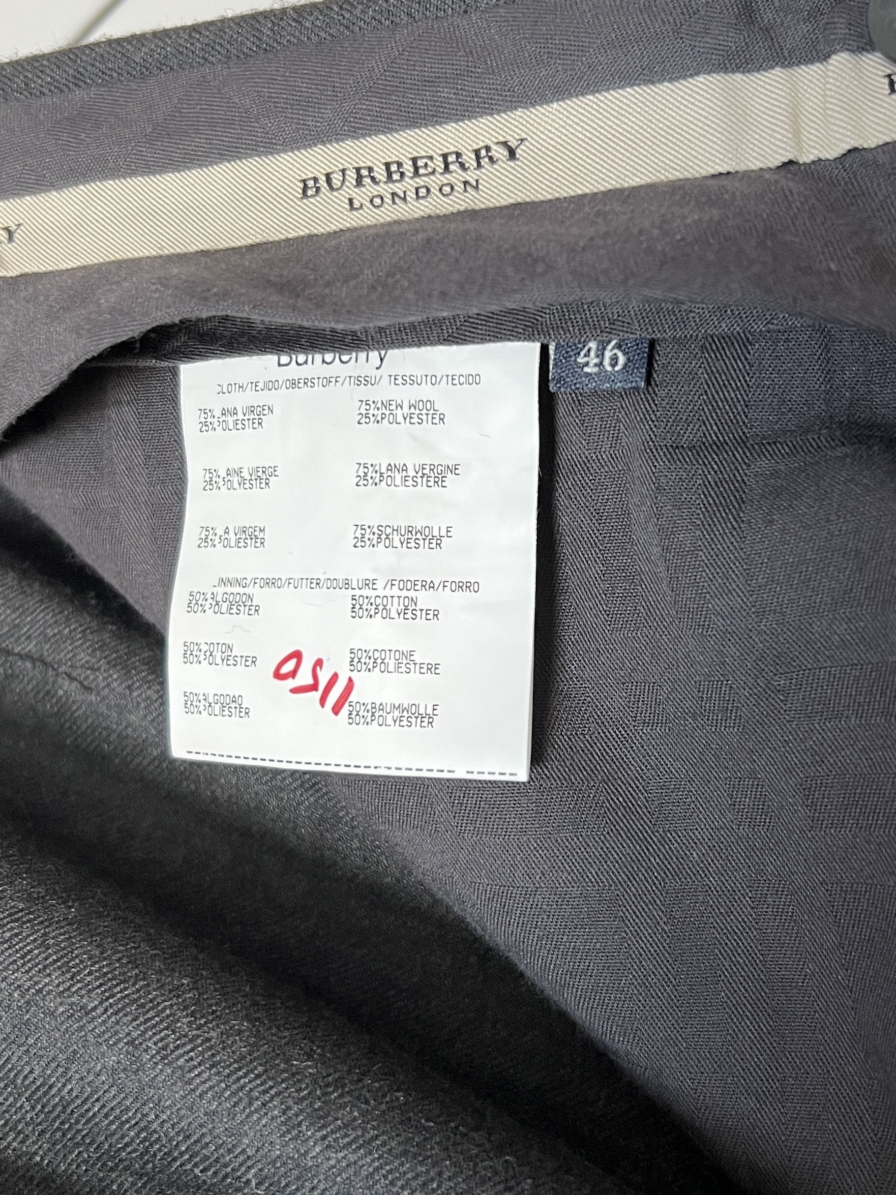 Burberry BURBERRY Pants Suit Trousers Wool Gray A8048 Size US 36 / EU 52 - 12 Thumbnail