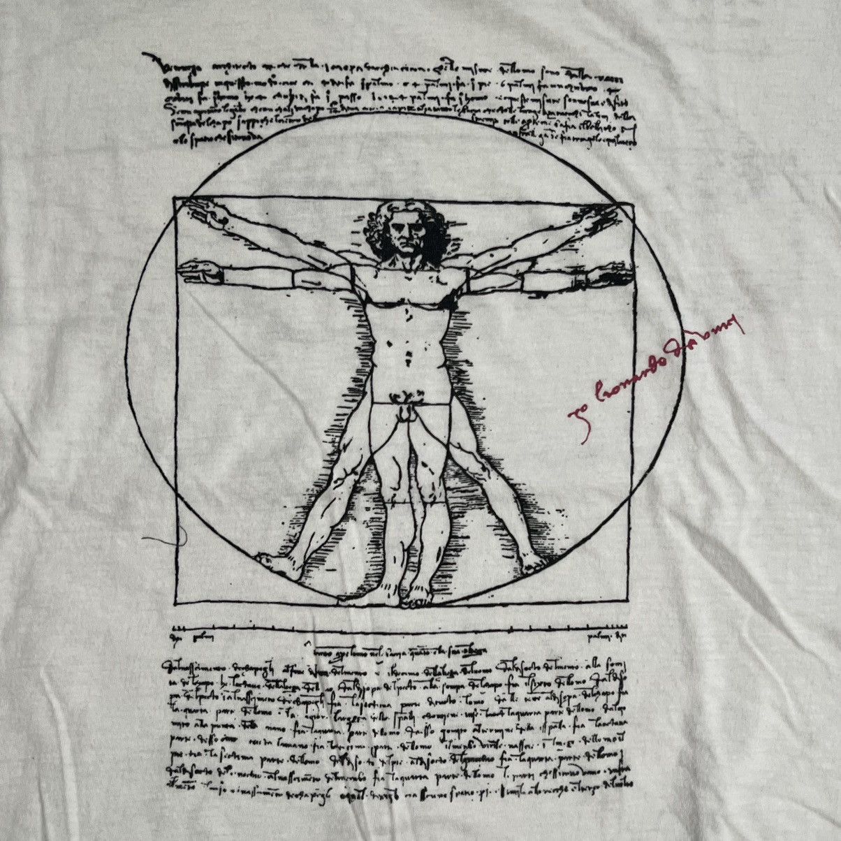 90’s Leonardo Da Vinci The Vitruvian Man Italia AOP Art Tee