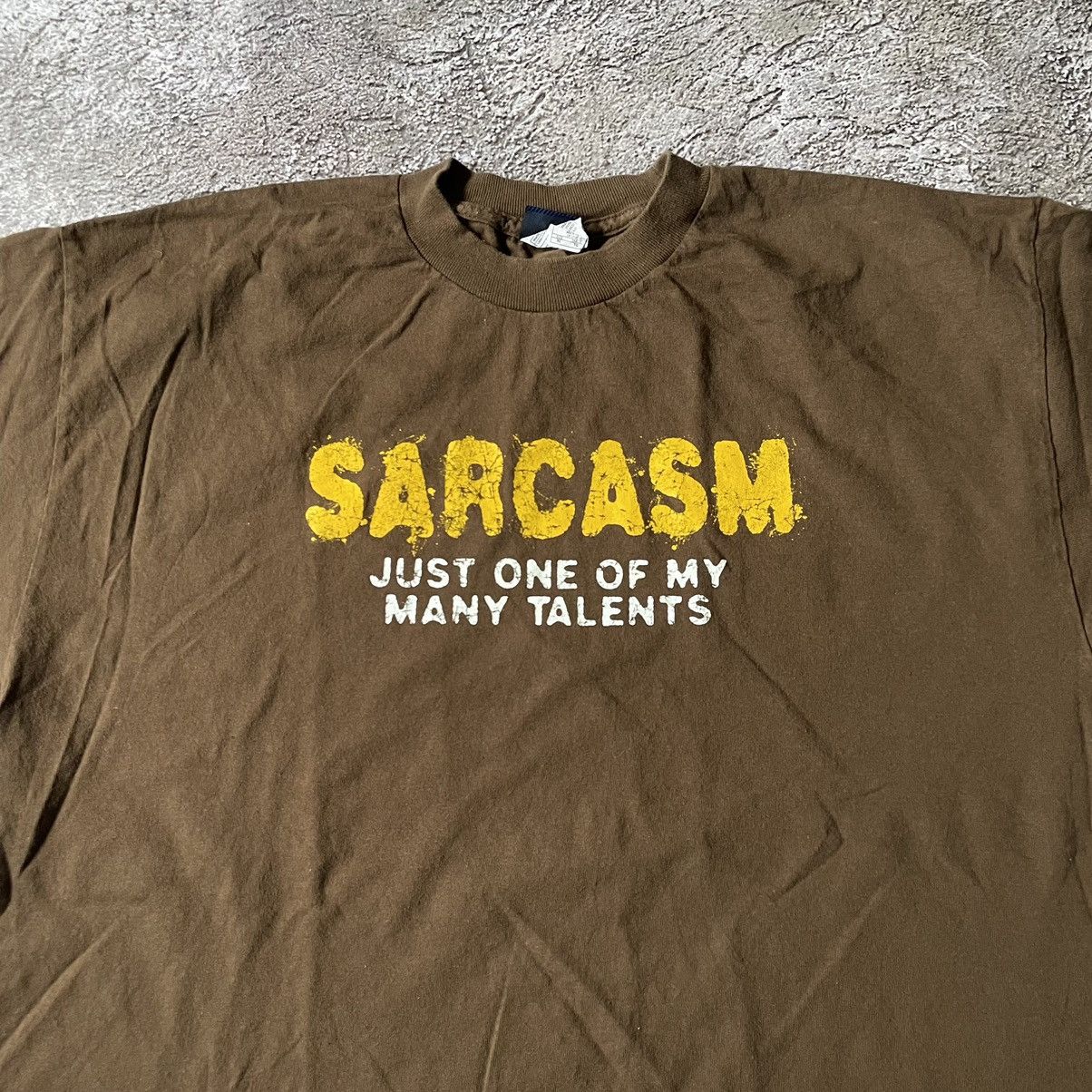 Vintage Vintage Y2K Sarcasm Graphic Tee Sun Faded Streetwear Baggy L Size US L / EU 52-54 / 3 - 5 Thumbnail